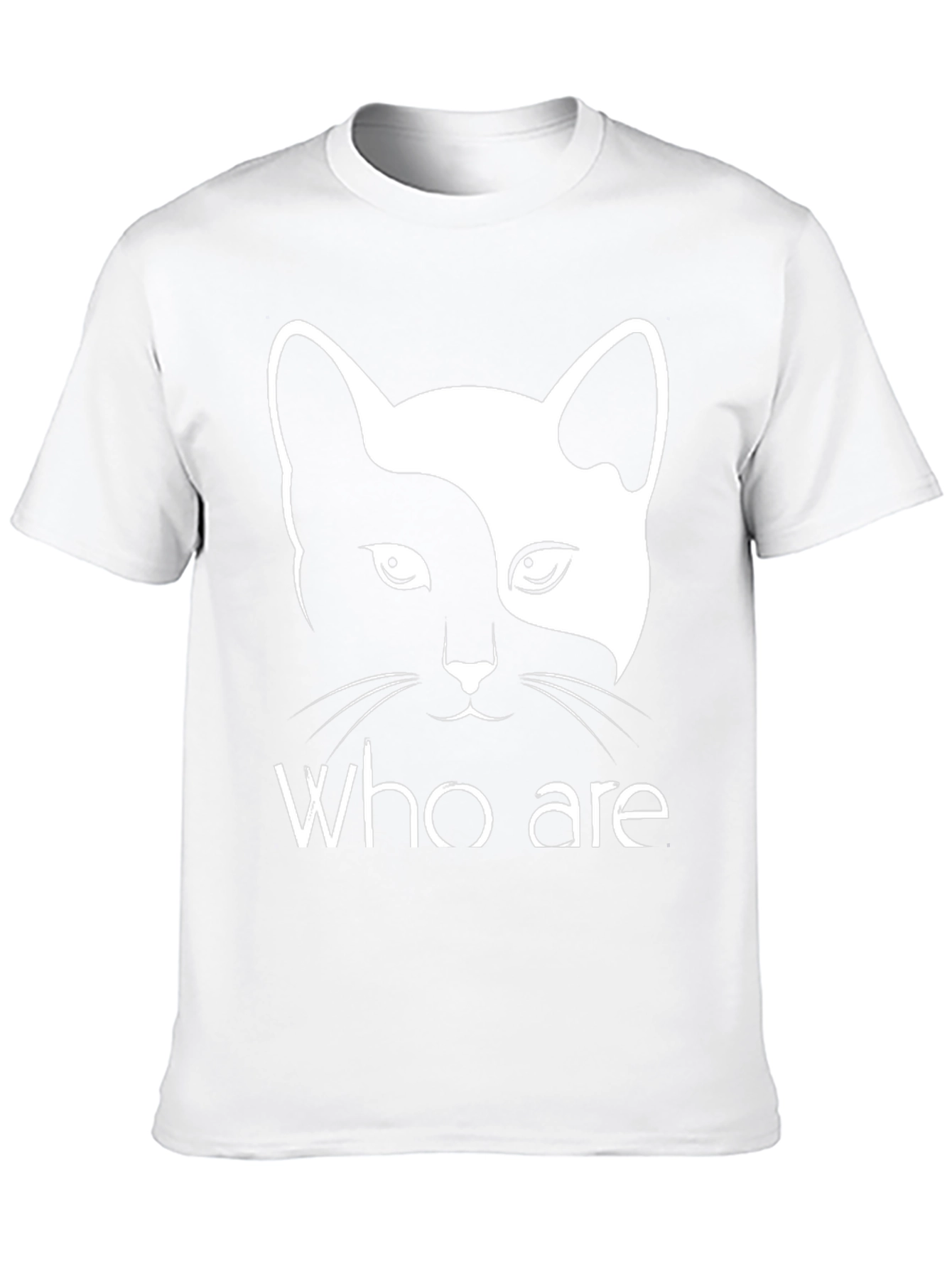 Yin Yang Cat Graphic Tee - Who Are You?
