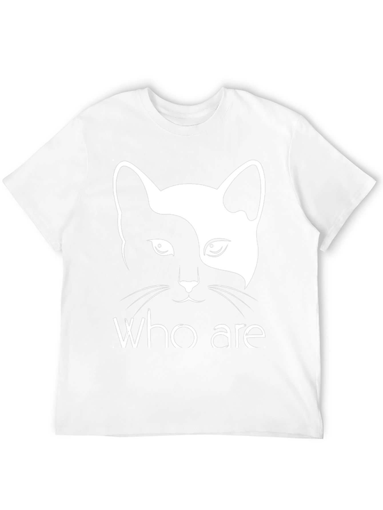 Yin Yang Cat Graphic Tee - Who Are You?