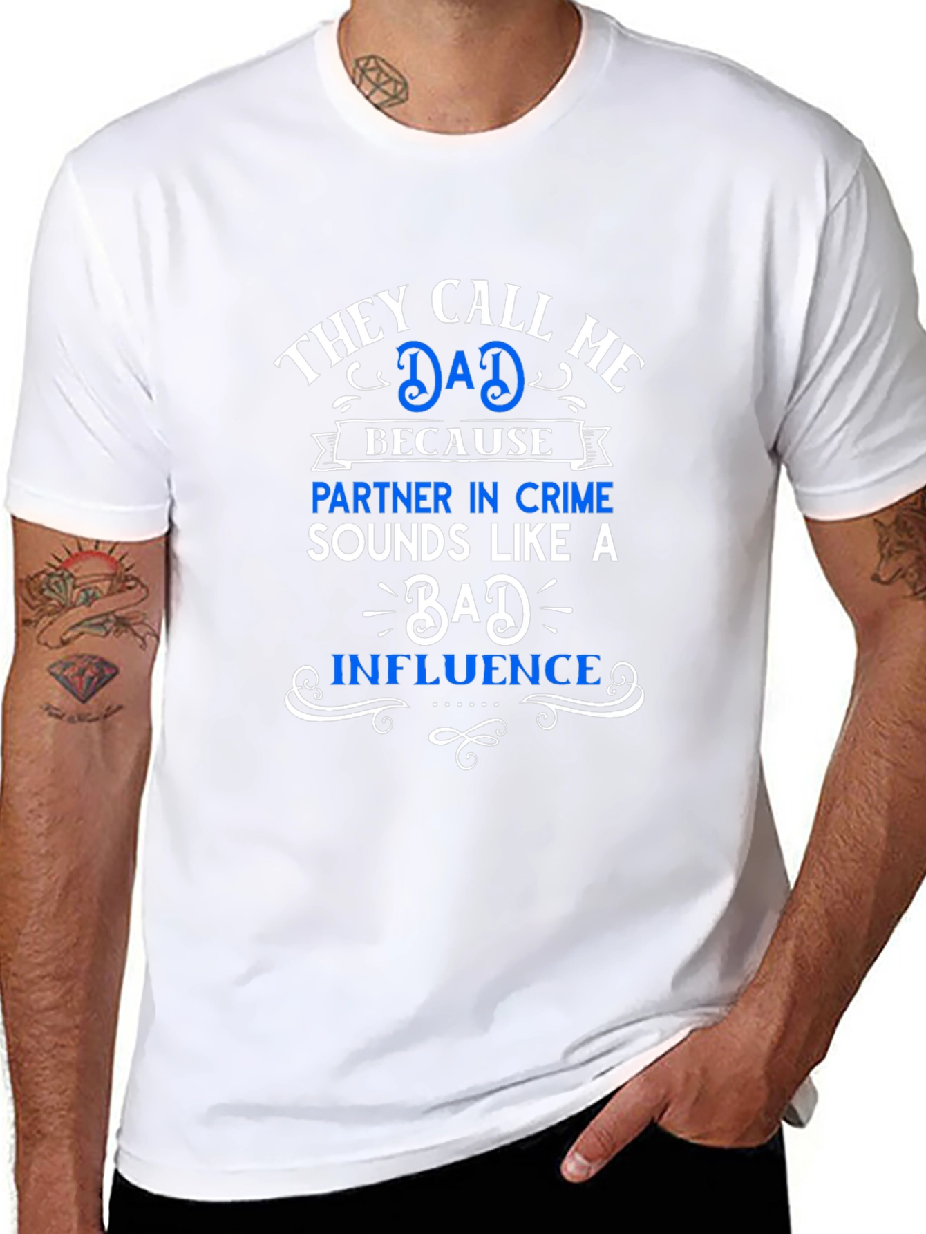 Dad Partner in Crime Graphic T-Shirt - Black