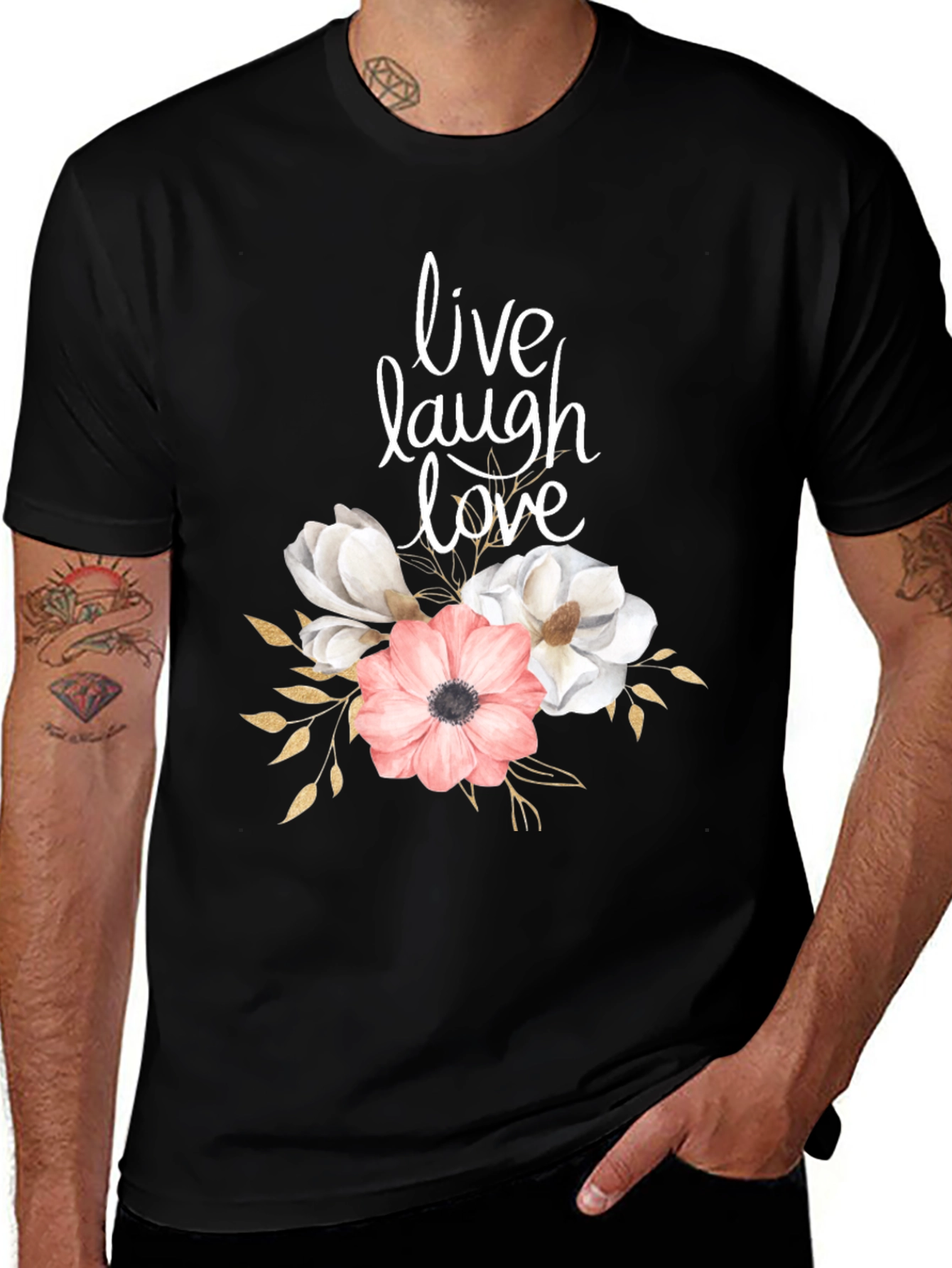 Live Laugh Love Floral Graphic T-Shirt