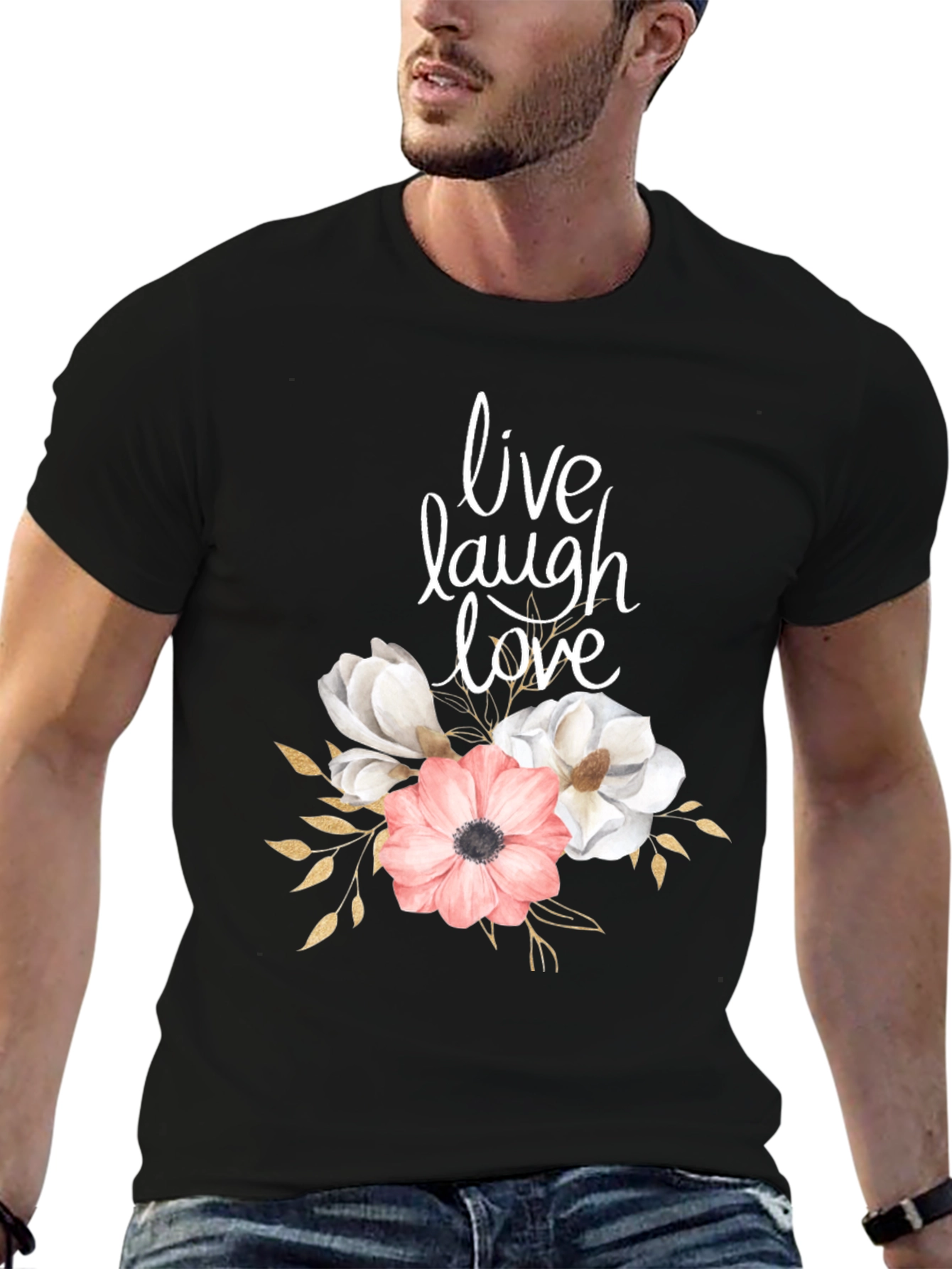 Live Laugh Love Floral Graphic T-Shirt