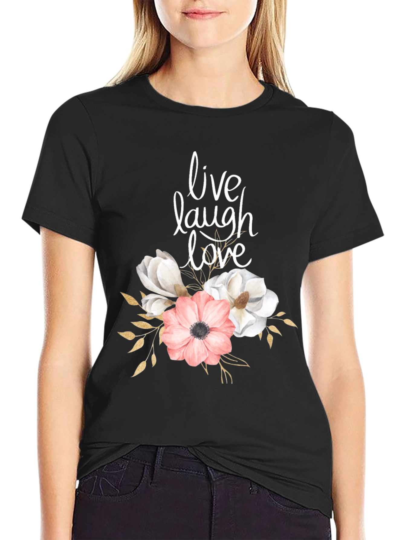 Live Laugh Love Floral Graphic T-Shirt