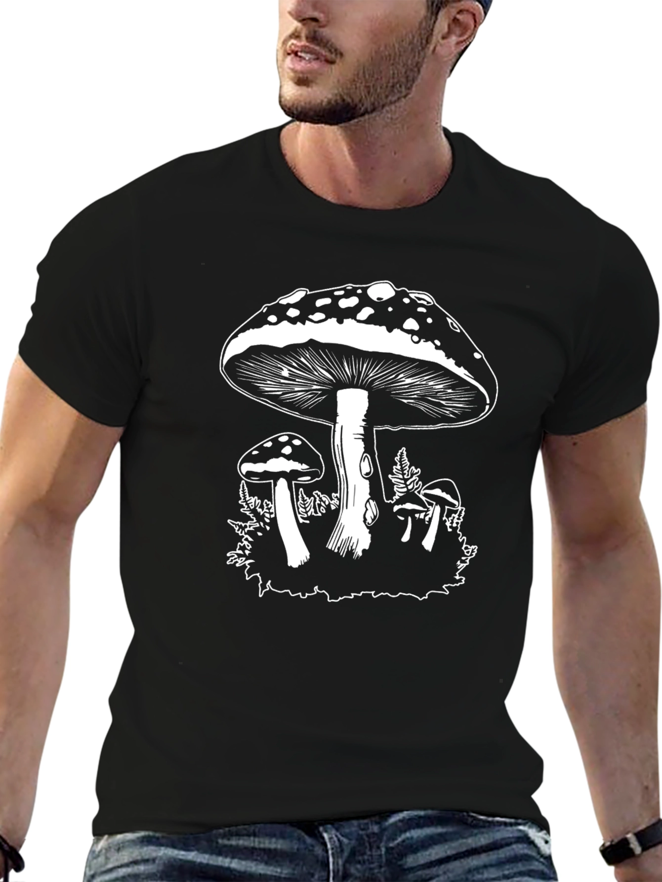 Mushroom Graphic T-Shirt - Black