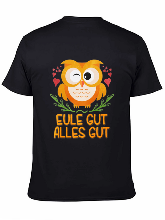 Eule Gut Alles Gut Owl T-Shirt - Black