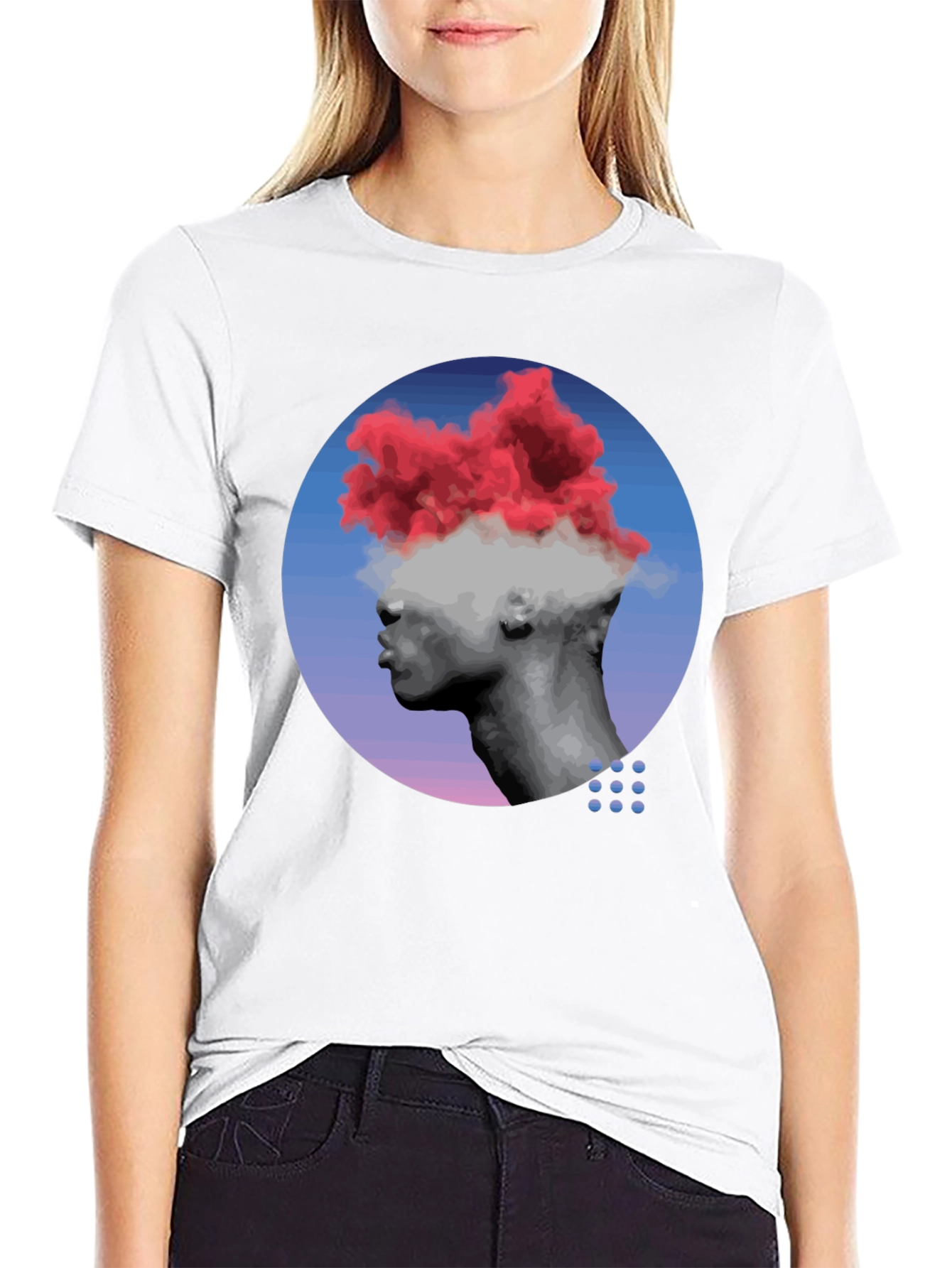 Cloud Head Graphic Tee - Unique Artistic Design