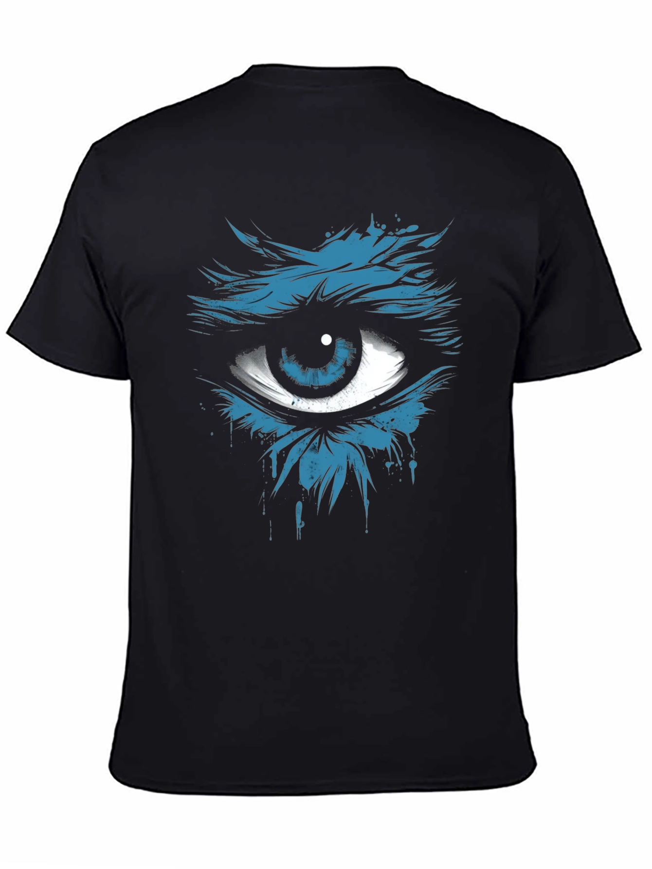 Mens Black T-Shirt with Eye Graphic