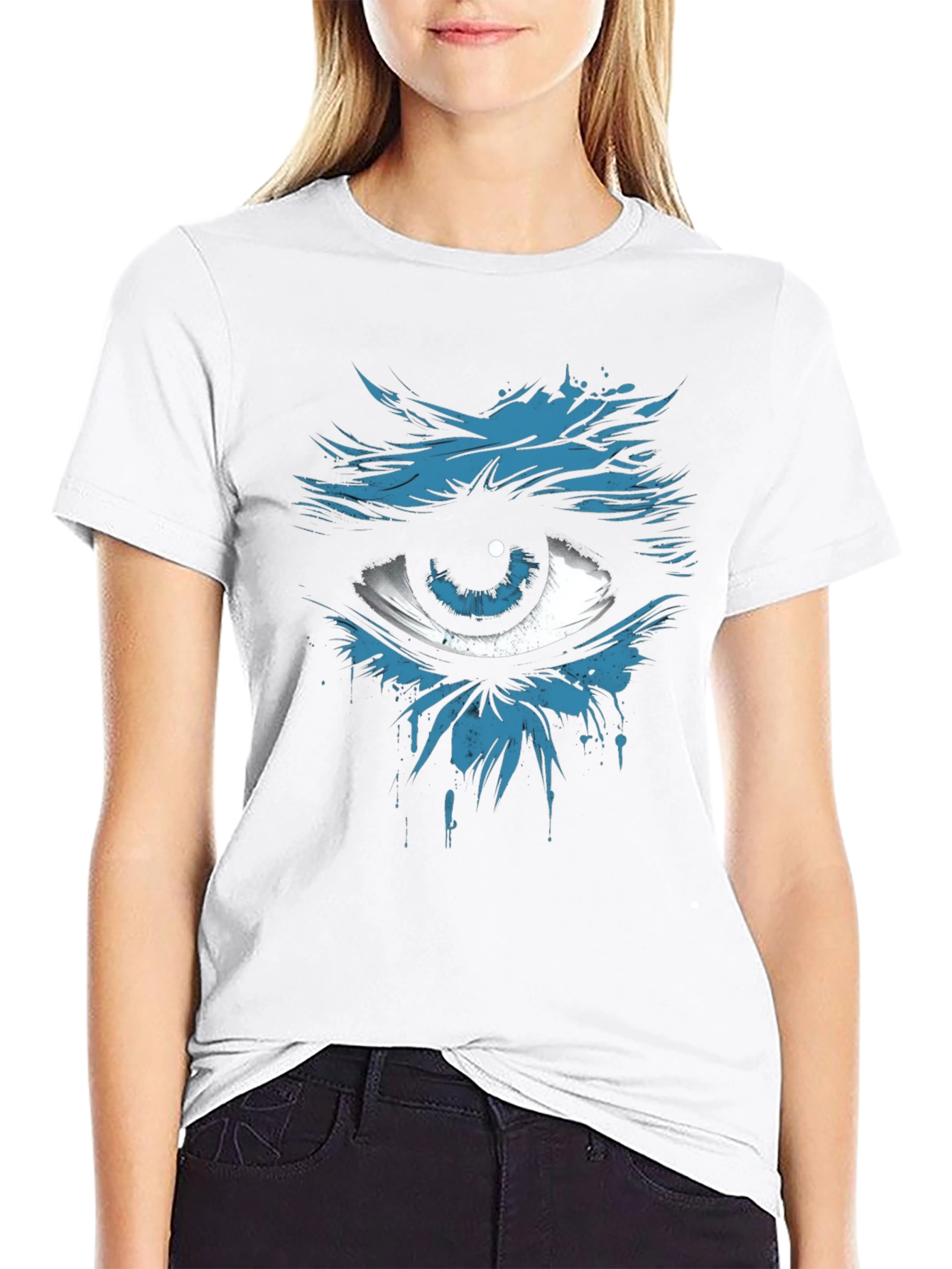 Mens Black T-Shirt with Eye Graphic