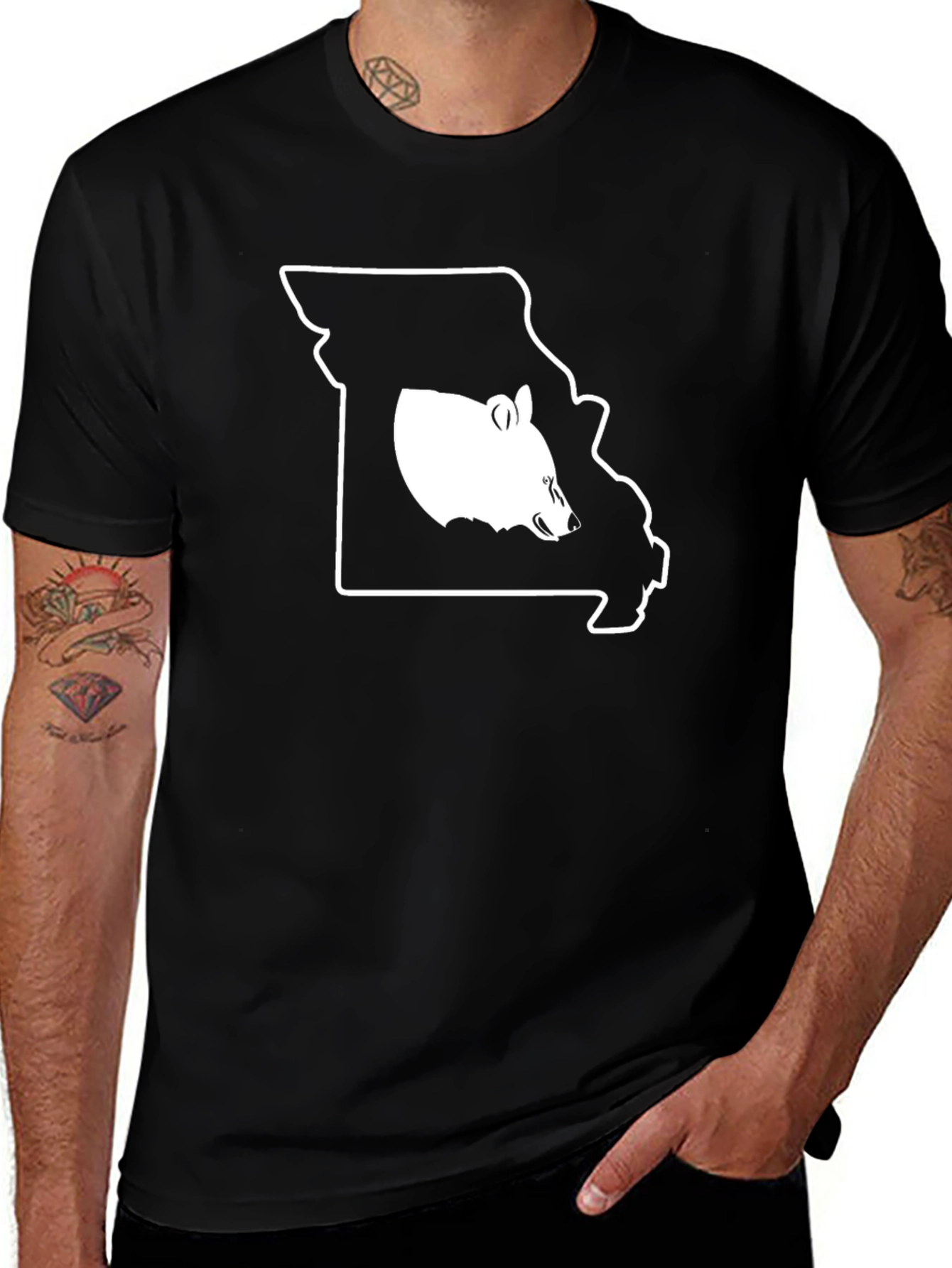 Missouri Bear Graphic T-Shirt - Black