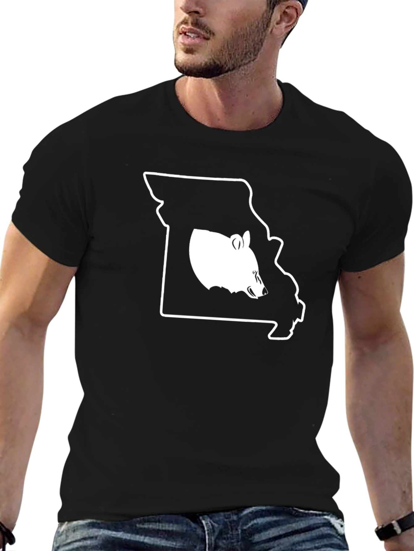 Missouri Bear Graphic T-Shirt - Black