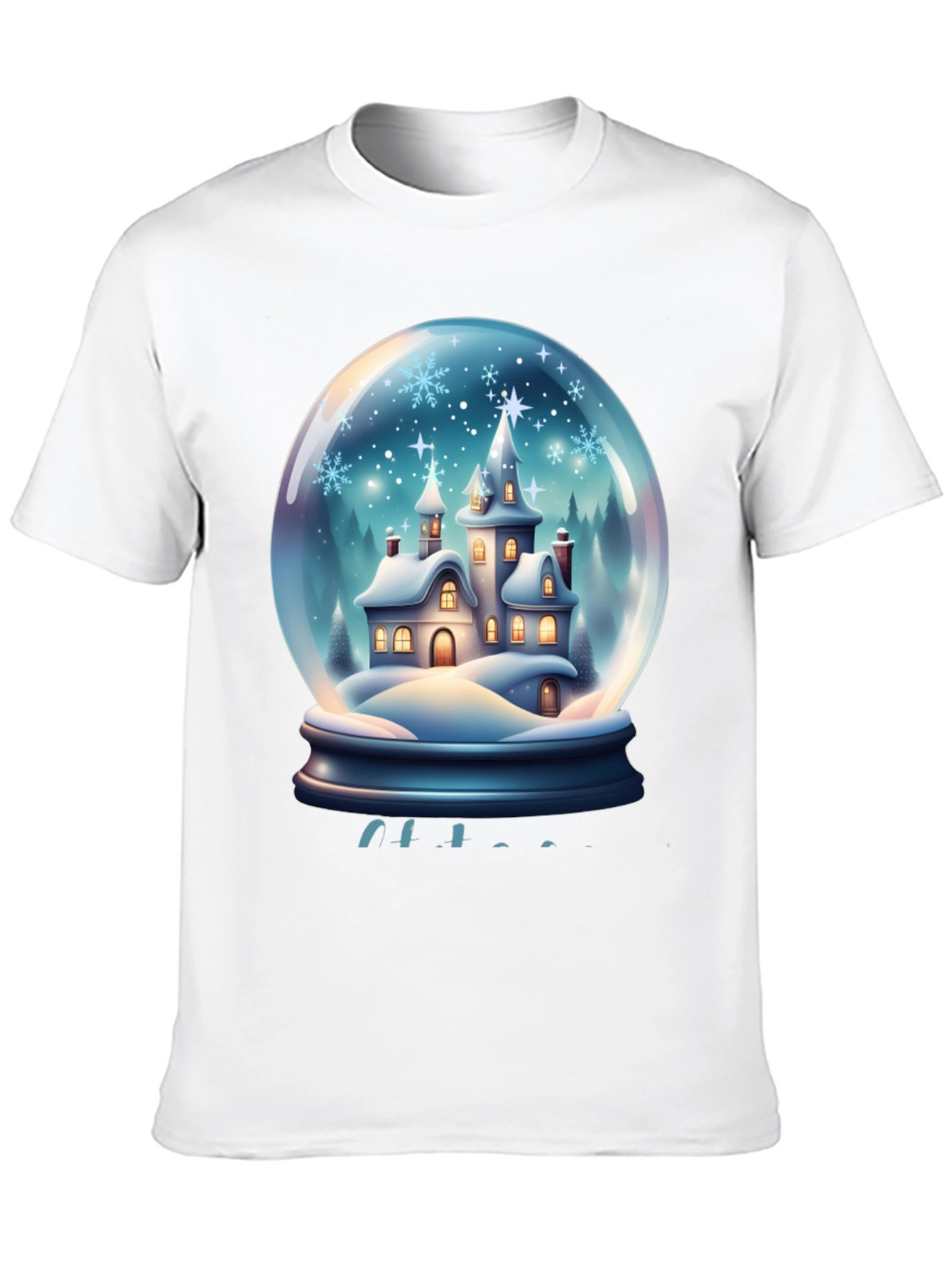 Snow Globe Castle Graphic T-Shirt