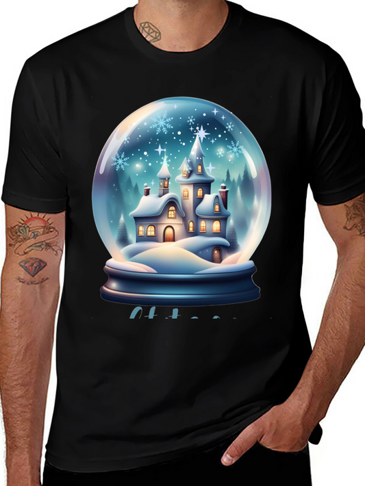 Snow Globe Castle Graphic T-Shirt