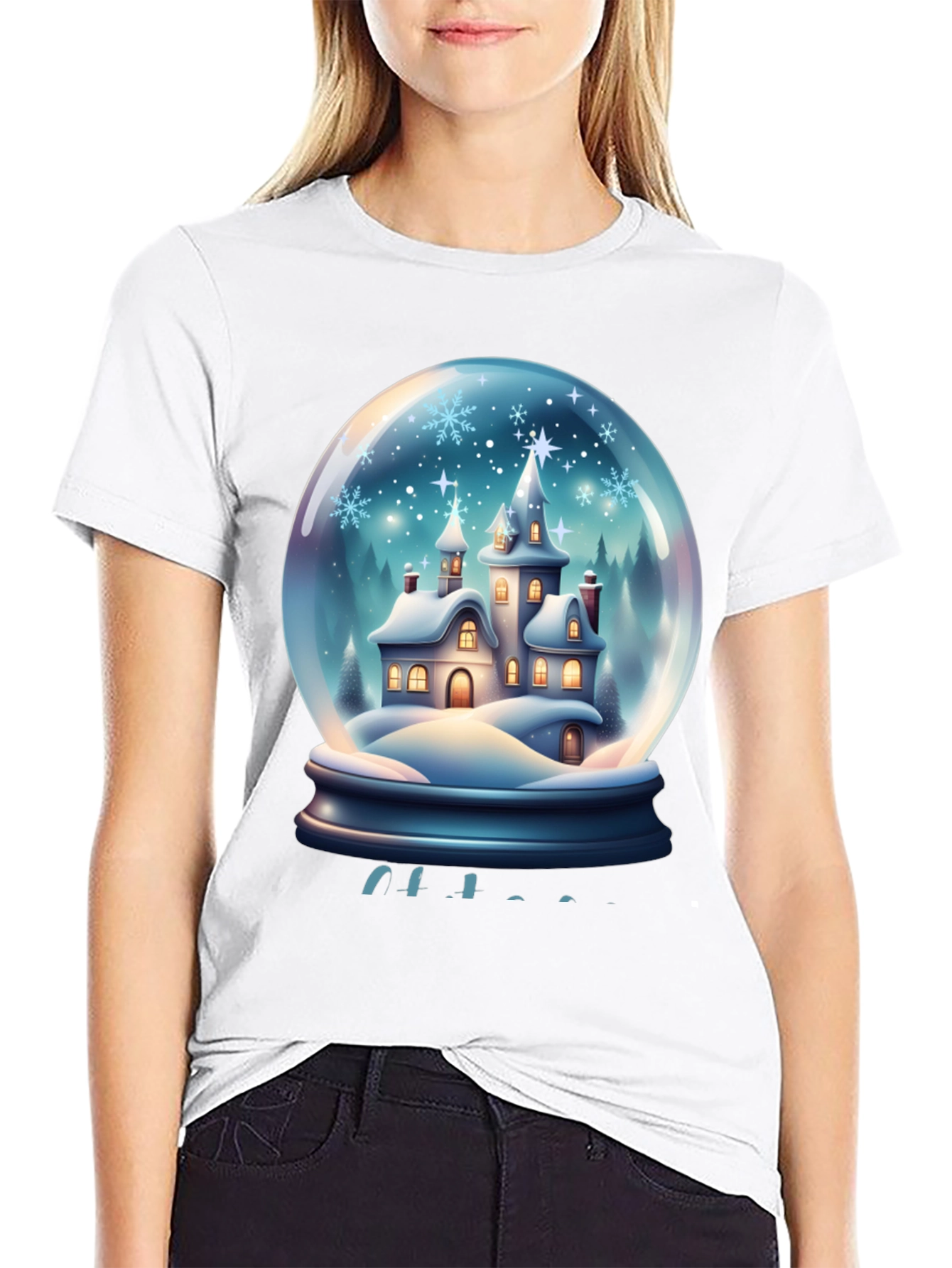 Snow Globe Castle Graphic T-Shirt