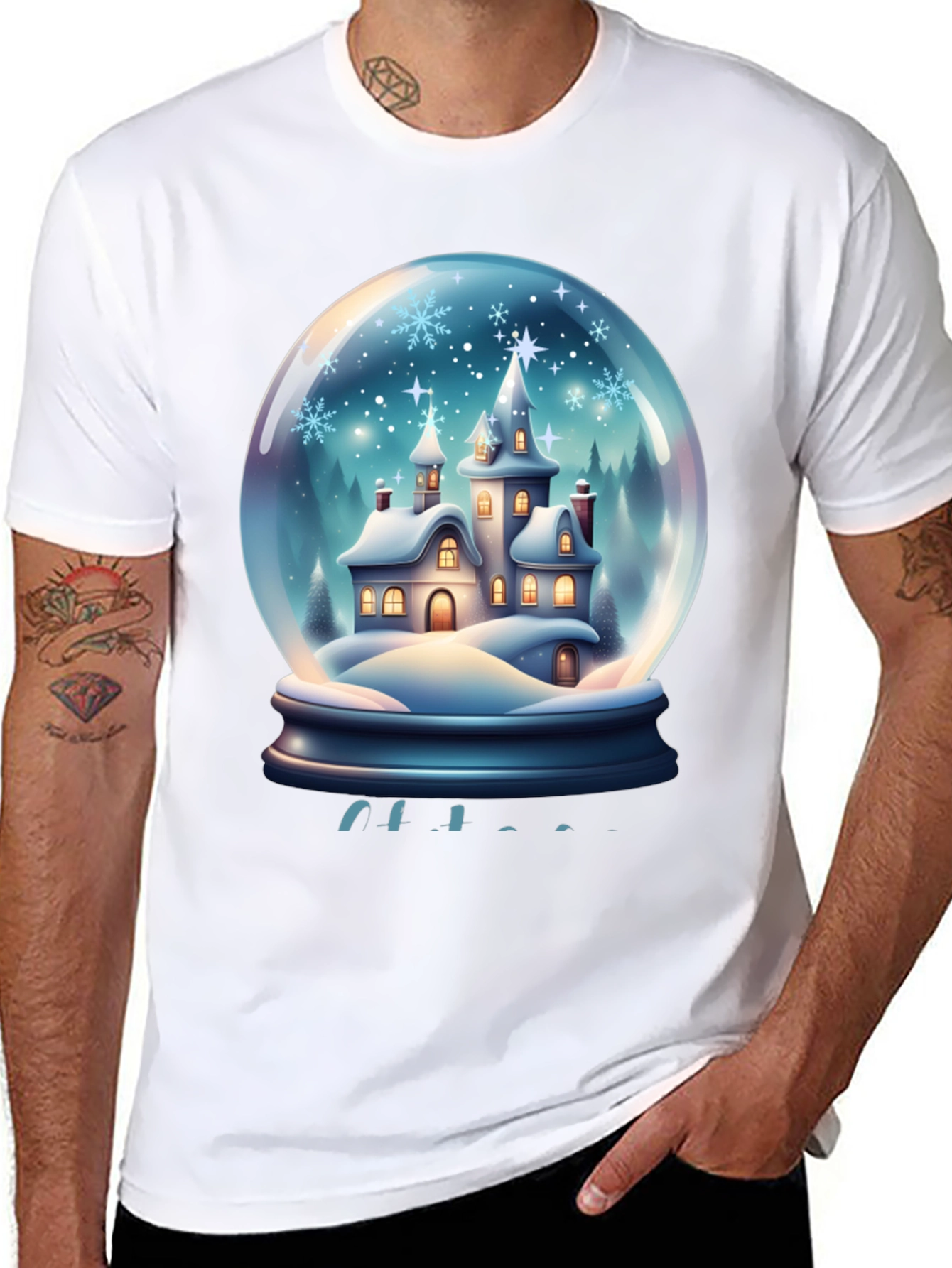 Snow Globe Castle Graphic T-Shirt
