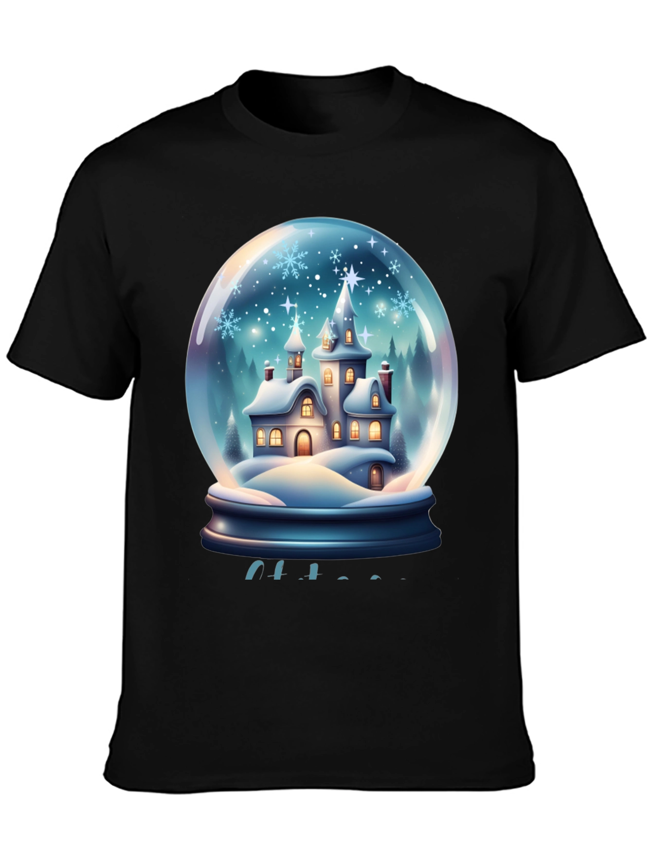 Snow Globe Castle Graphic T-Shirt