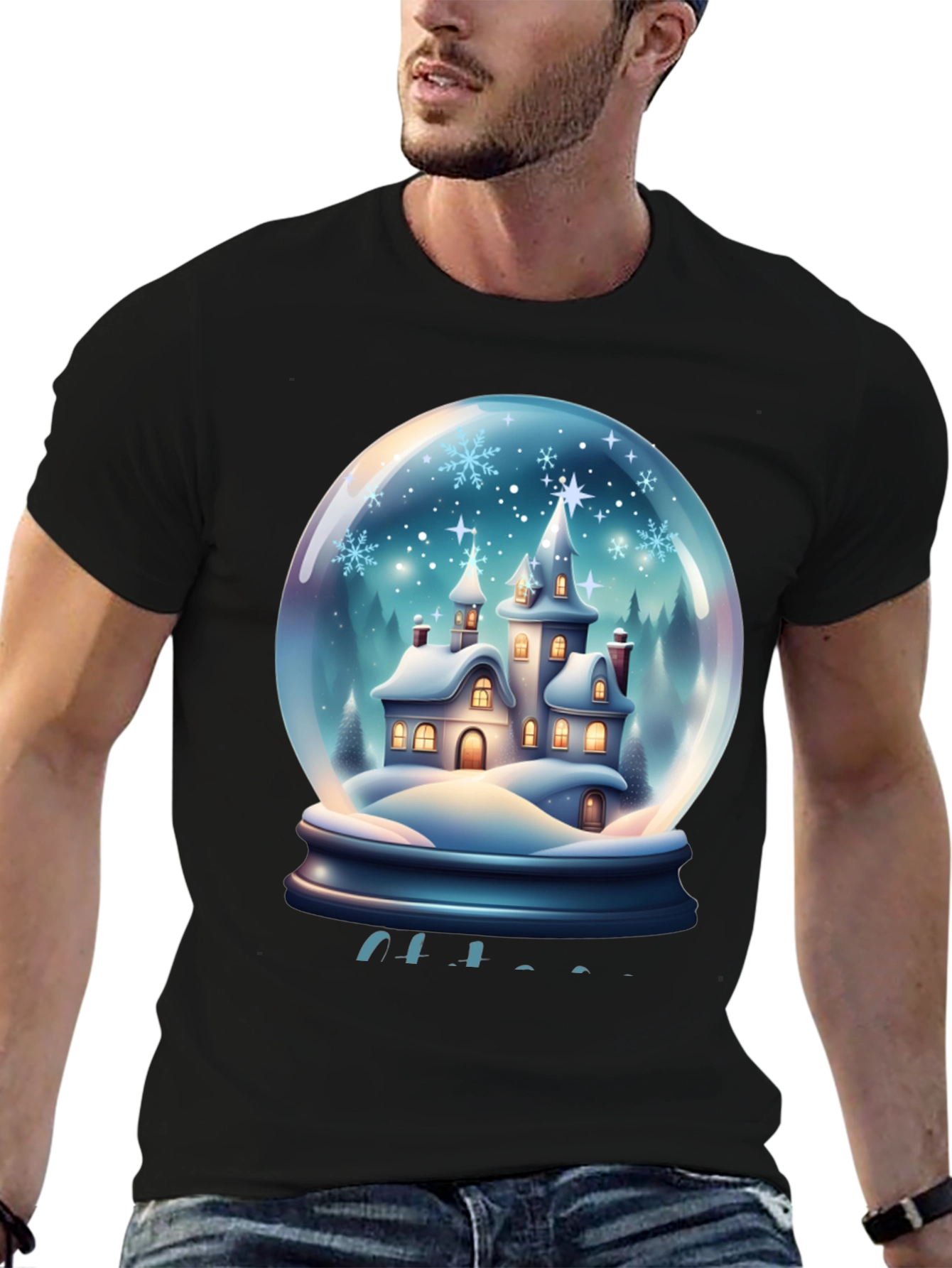 Snow Globe Castle Graphic T-Shirt