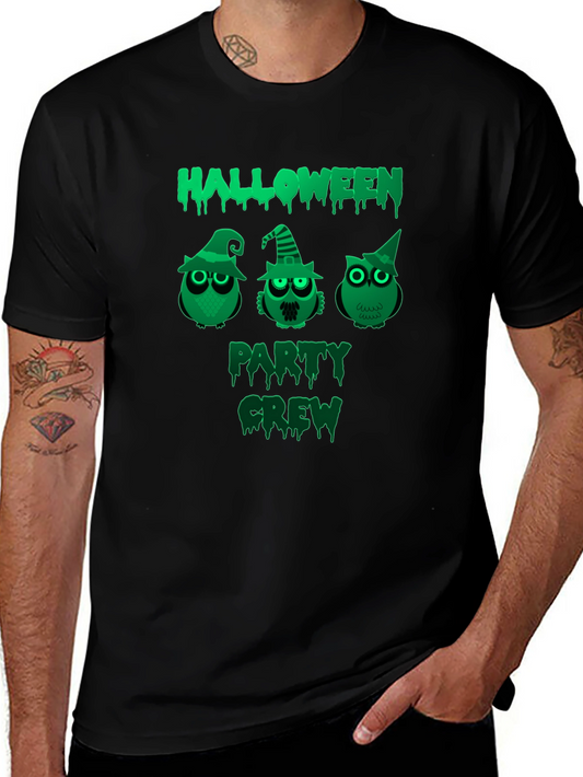 Halloween Party Crew Owl T-Shirt - Spooky Fun!