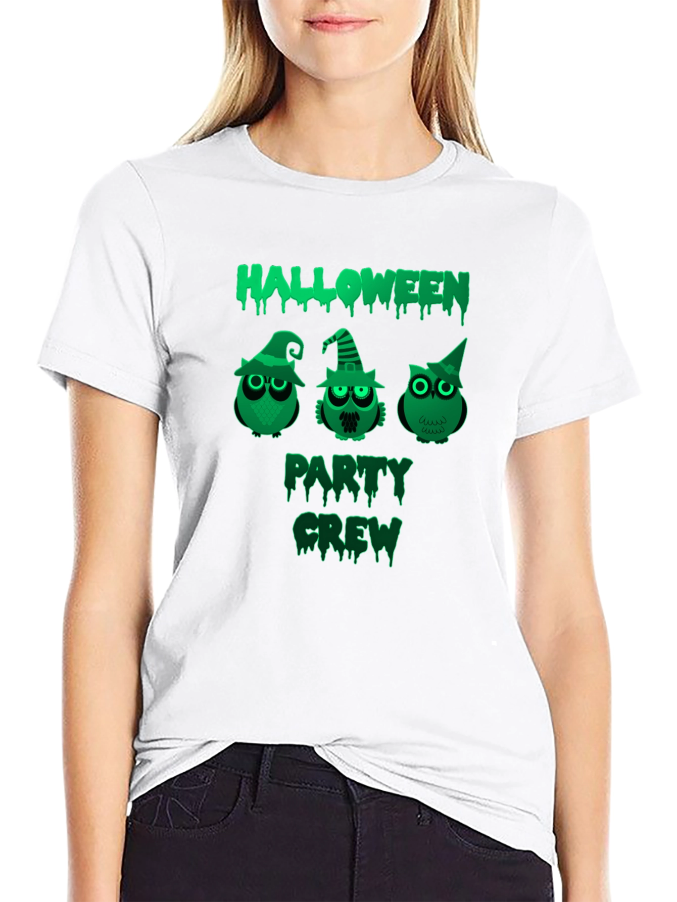 Halloween Party Crew Owl T-Shirt - Spooky Fun!