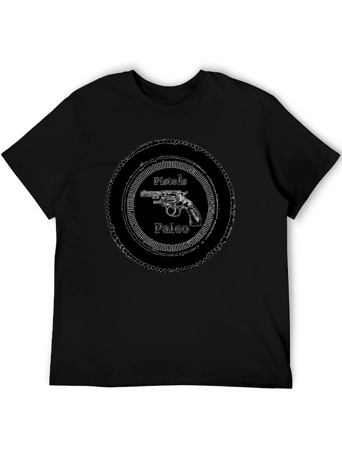 Pistols Paleo Graphic T-Shirt - Black Crew Neck