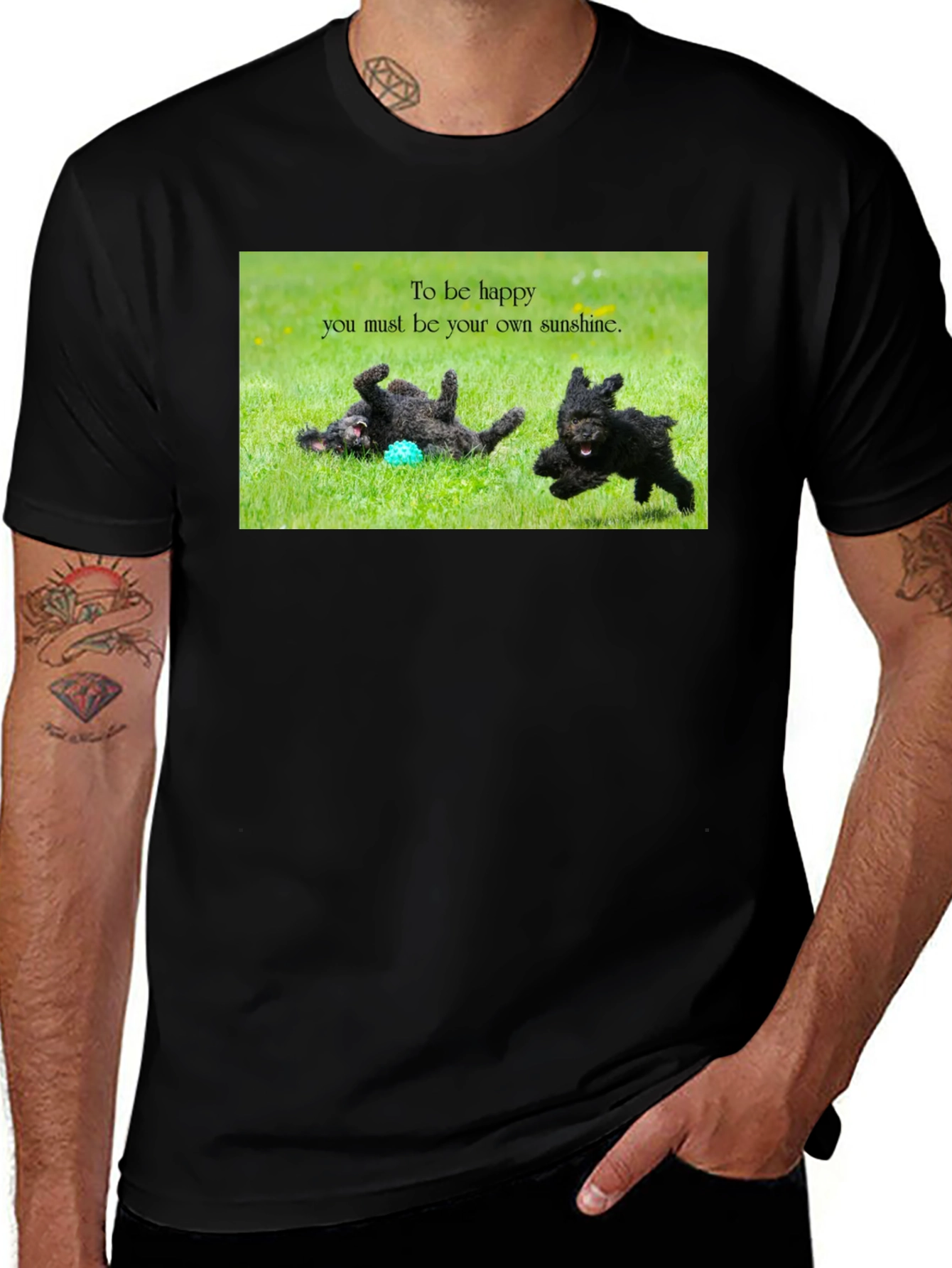 Happy Dogs Black T-Shirt