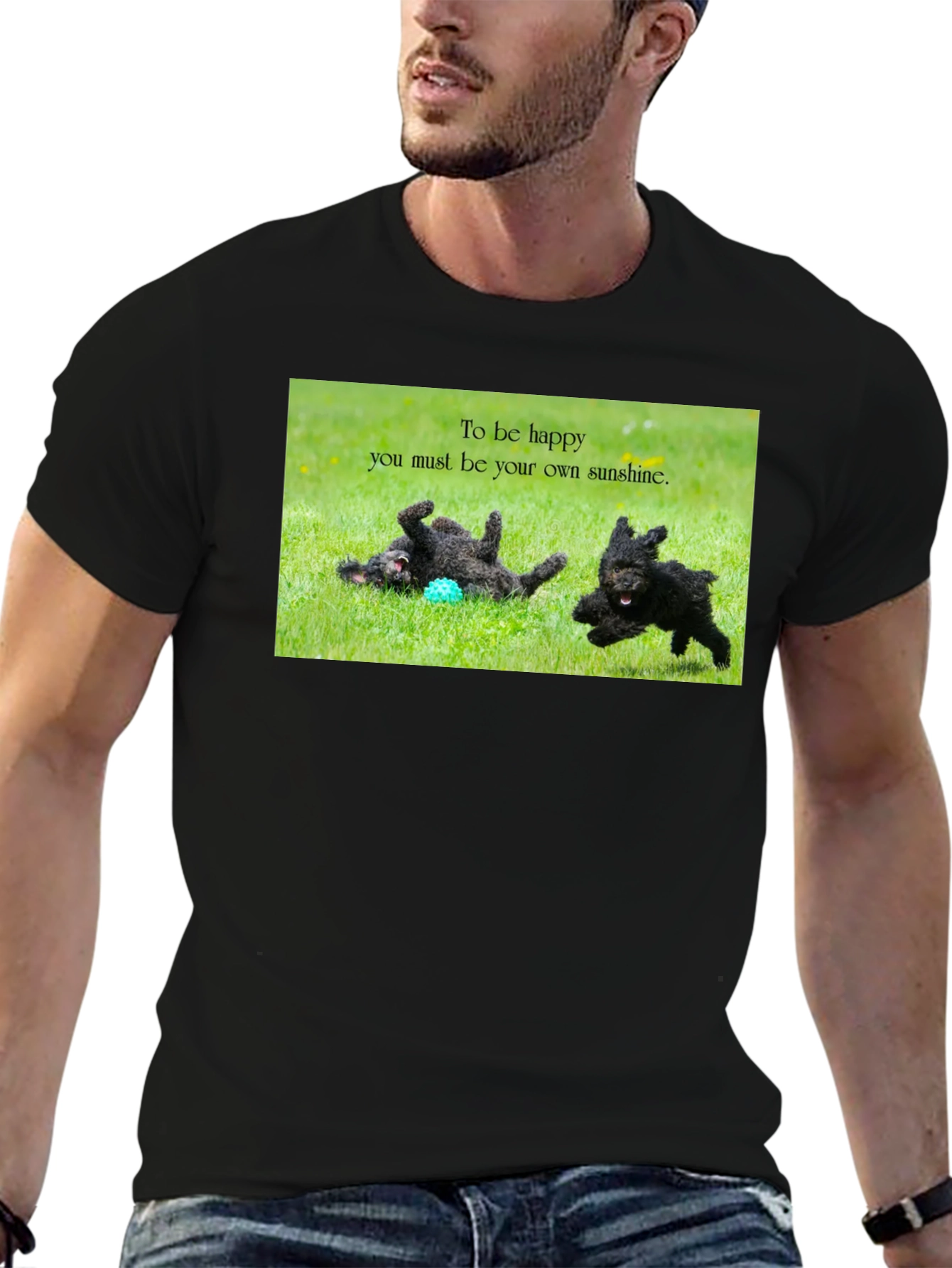 Happy Dogs Black T-Shirt