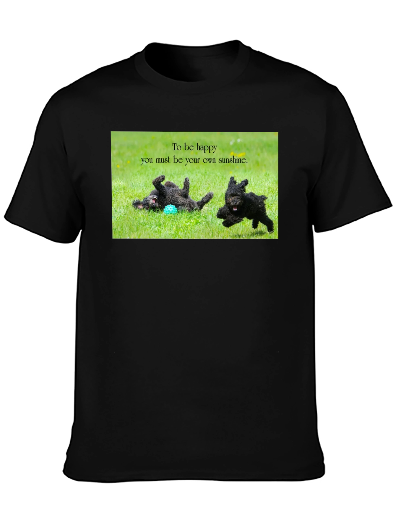 Happy Dogs Black T-Shirt