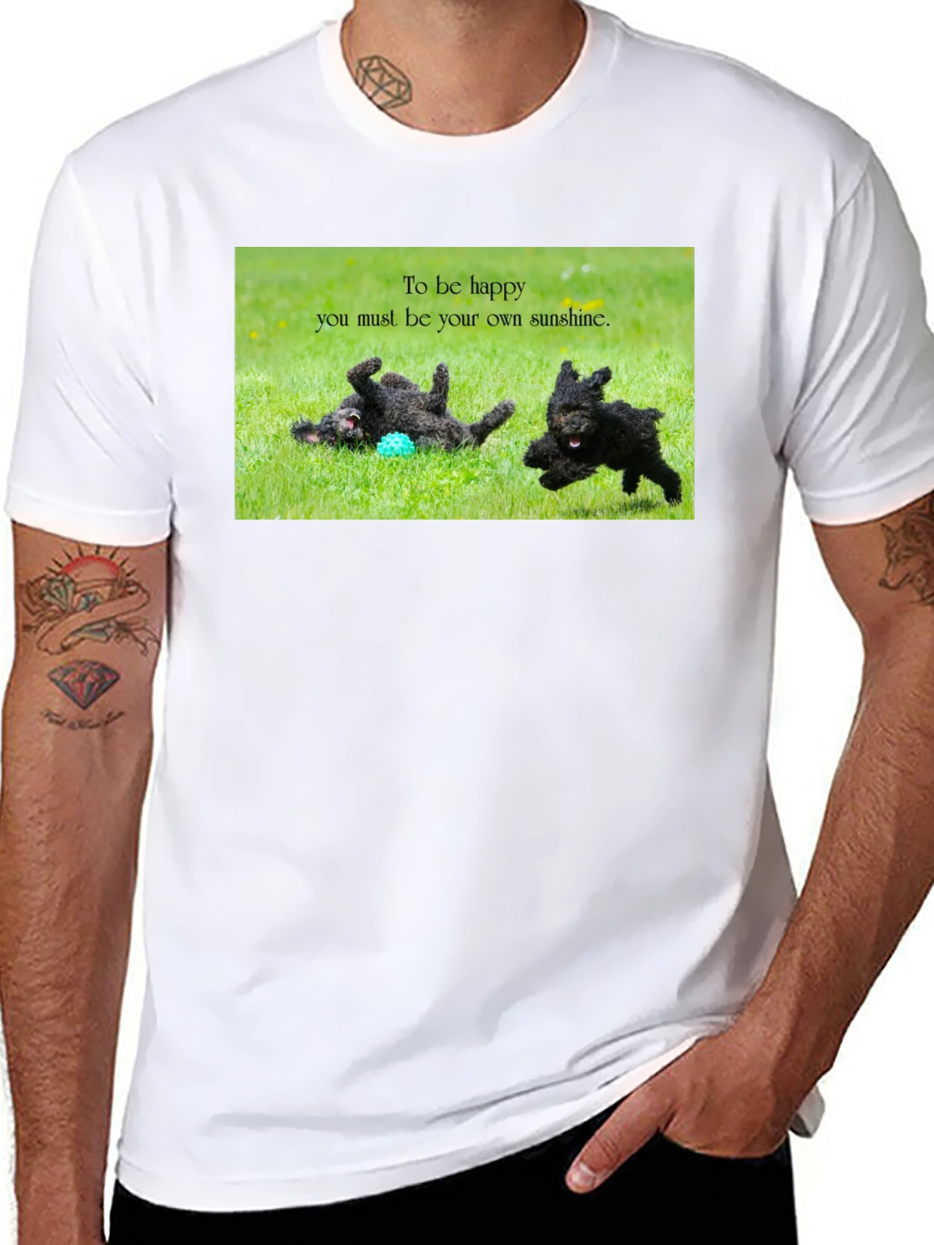 Happy Dogs Black T-Shirt