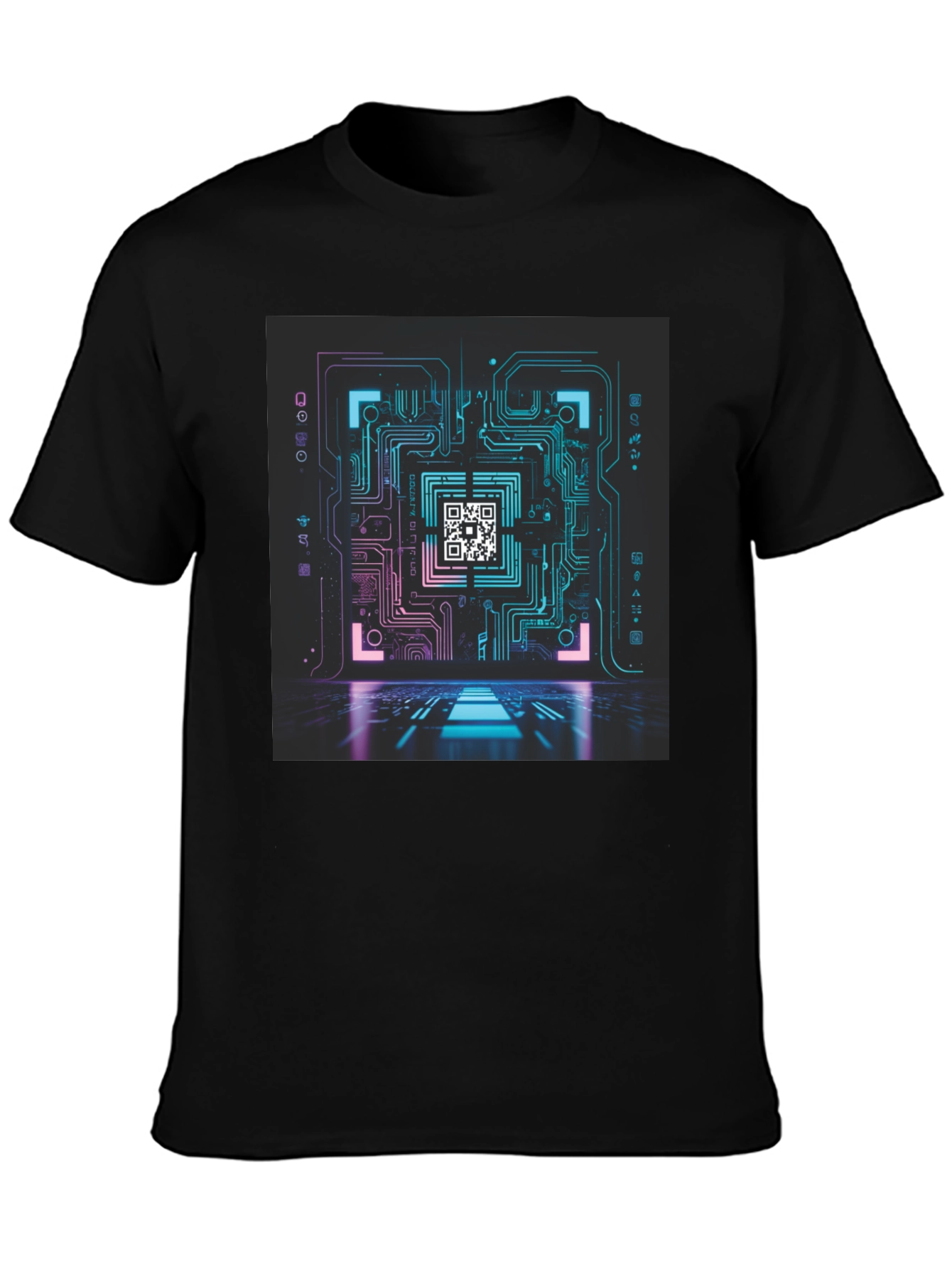 Cyber Circuit QR Code T-Shirt