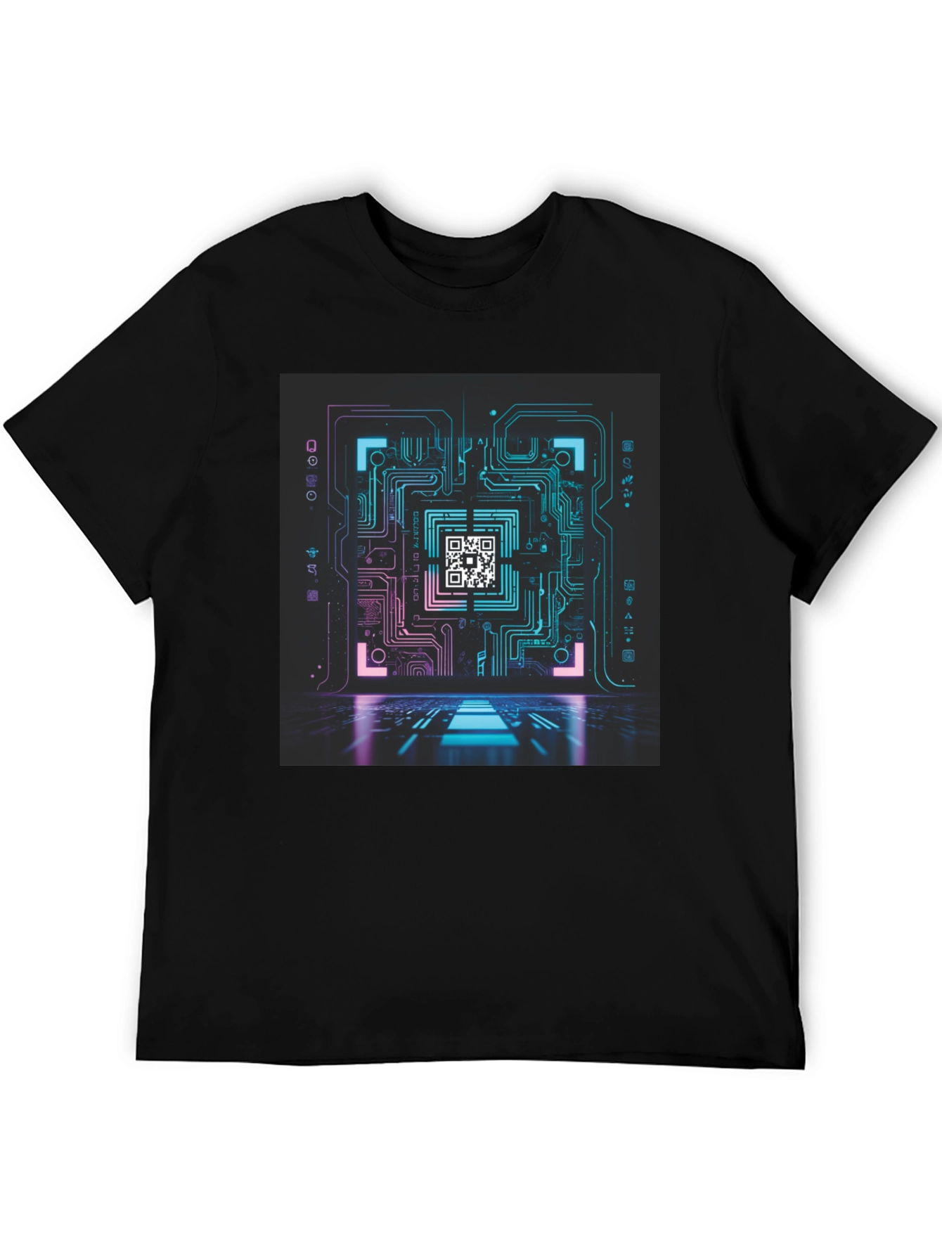Cyber Circuit QR Code T-Shirt