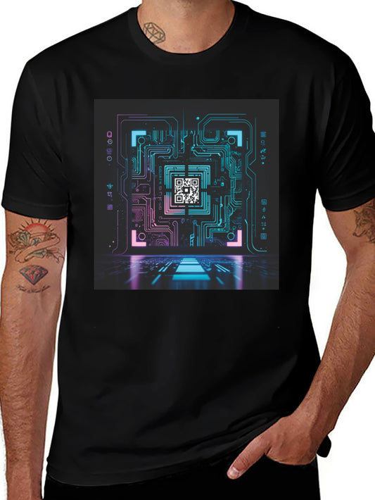 Cyber Circuit QR Code T-Shirt