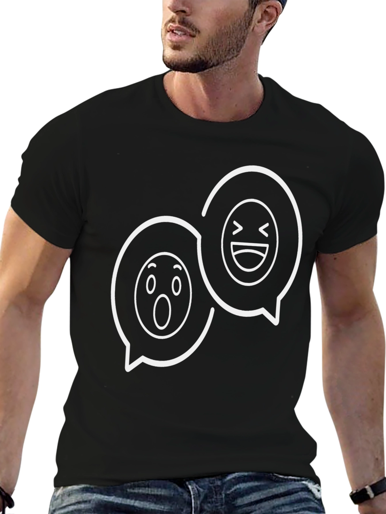 Emoji Chat Black Tee