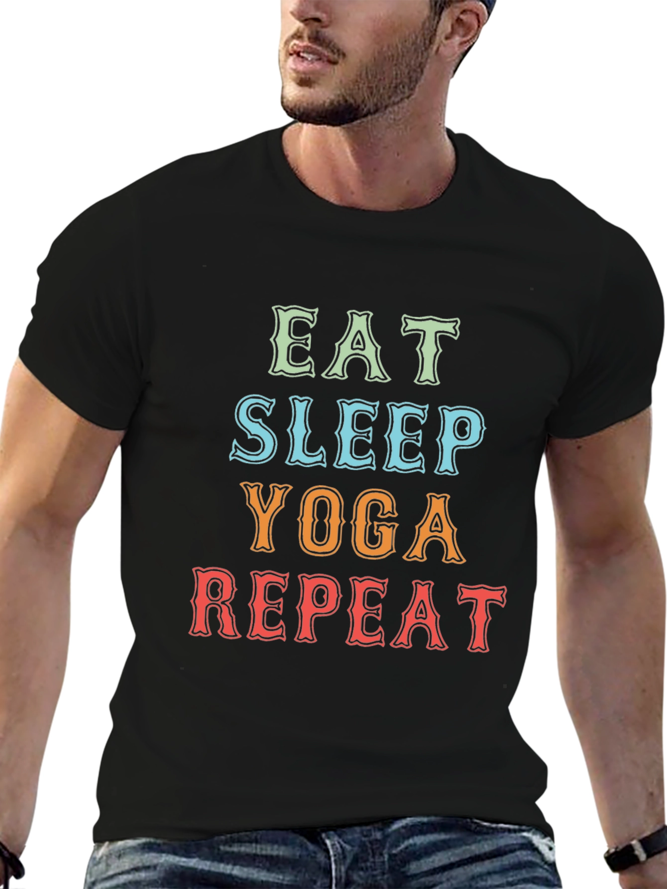 Eat Sleep Yoga Repeat Graphic Tee