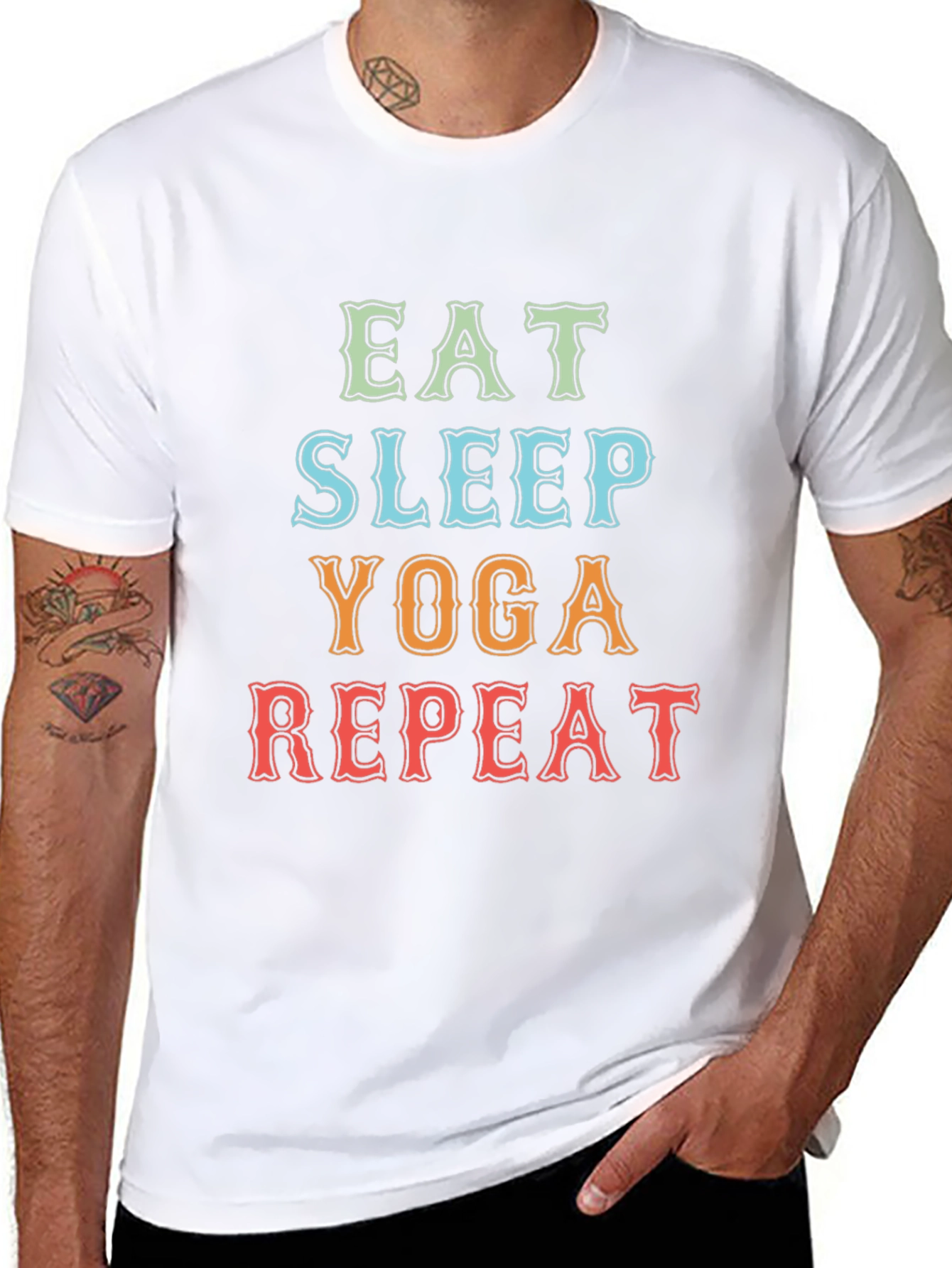 Eat Sleep Yoga Repeat Graphic Tee