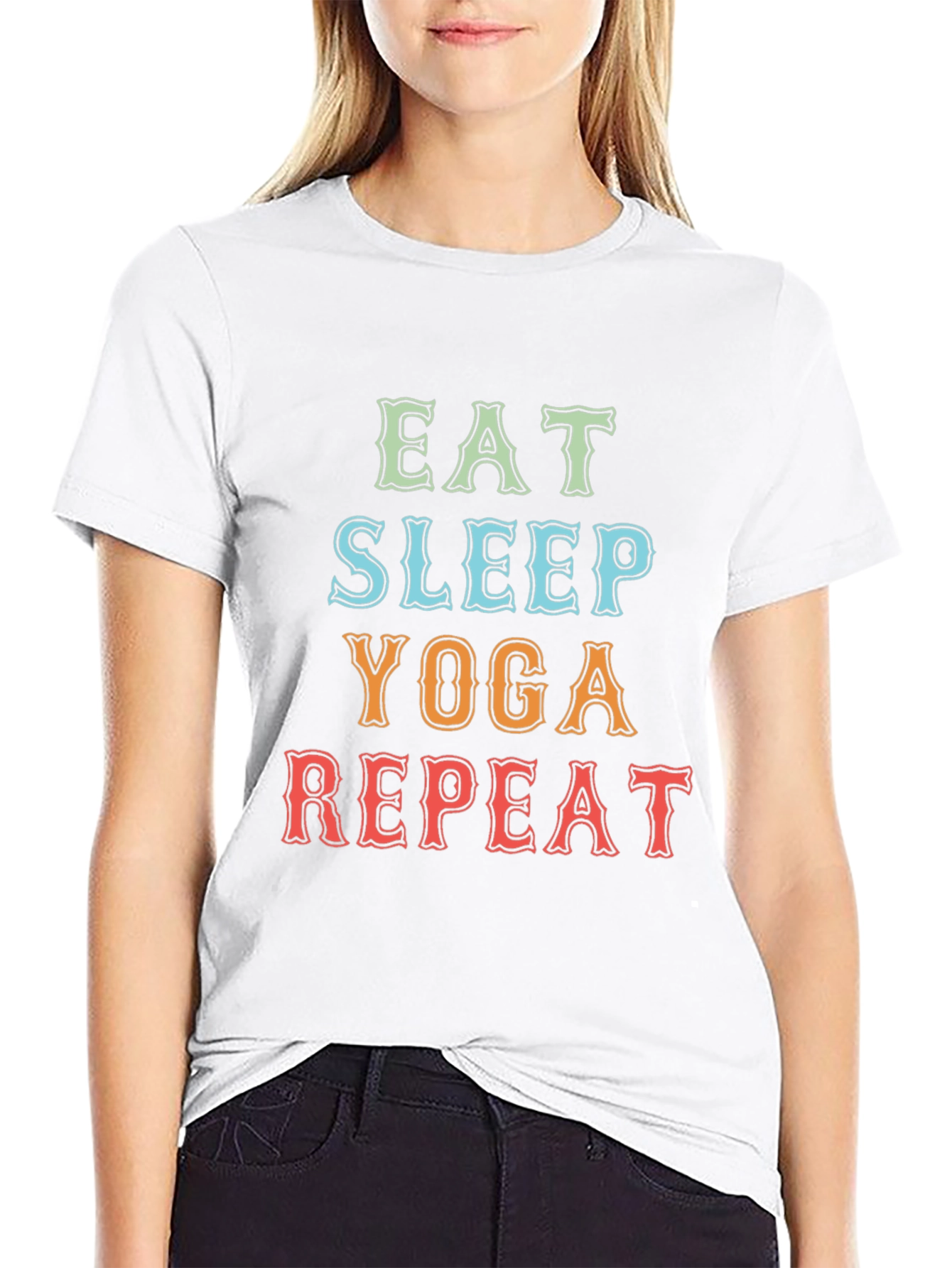 Eat Sleep Yoga Repeat Graphic Tee