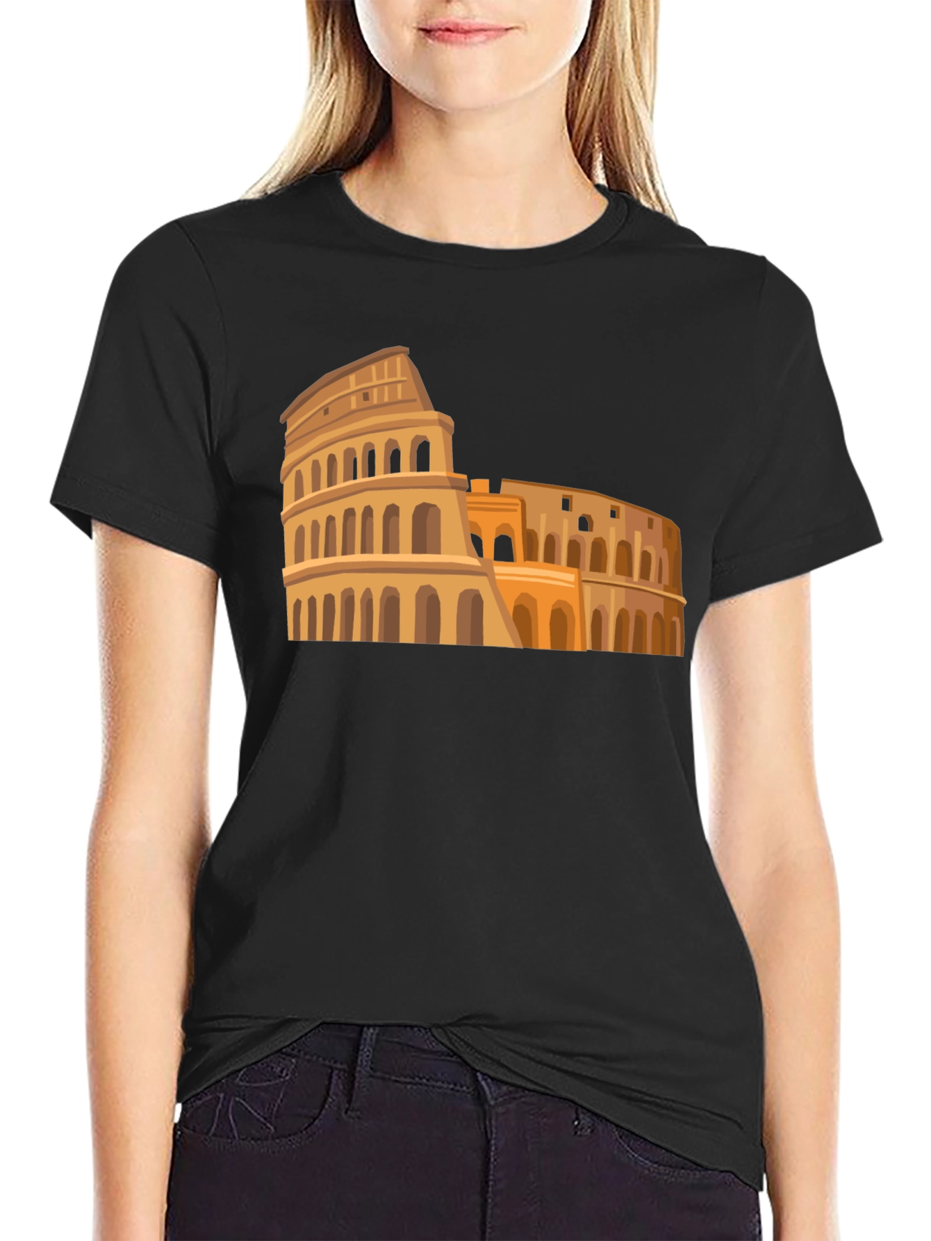 Colosseum Graphic Tee - Black Cotton Comfort
