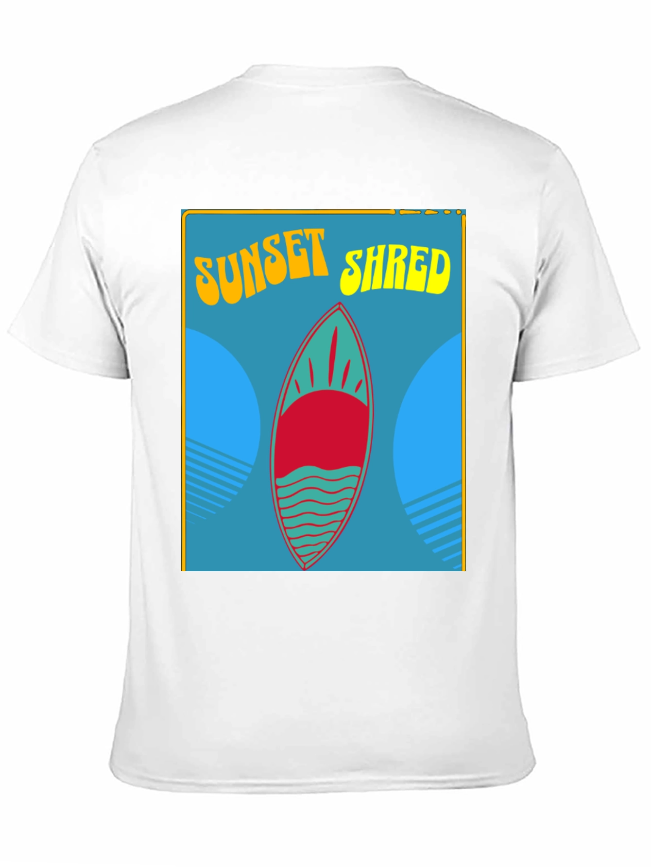 Sunset Shred Surfboard T-Shirt - Black