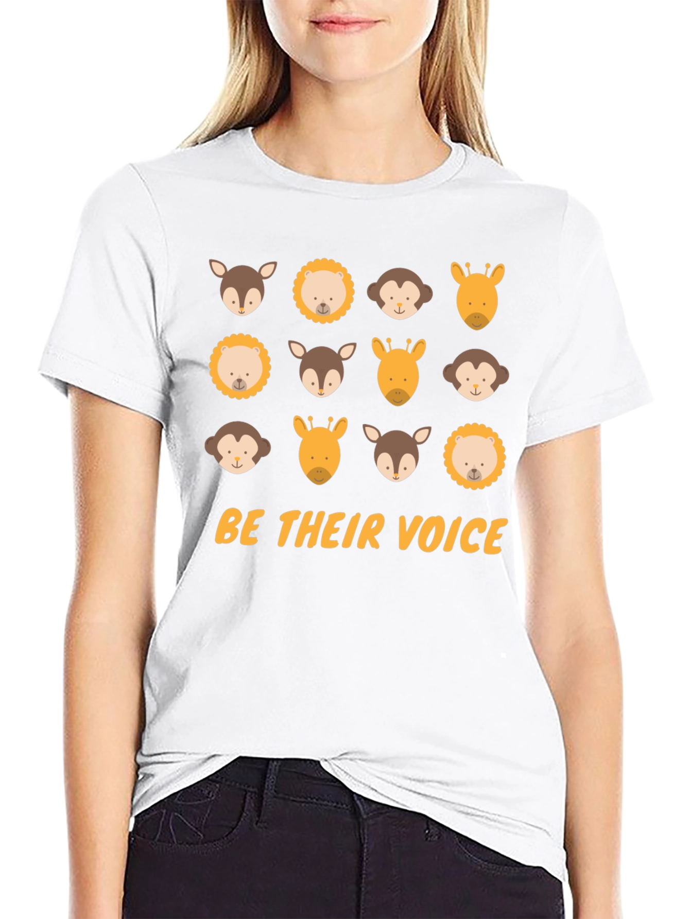 Be Their Voice Graphic Tee Animal Print Black T-Shirt
