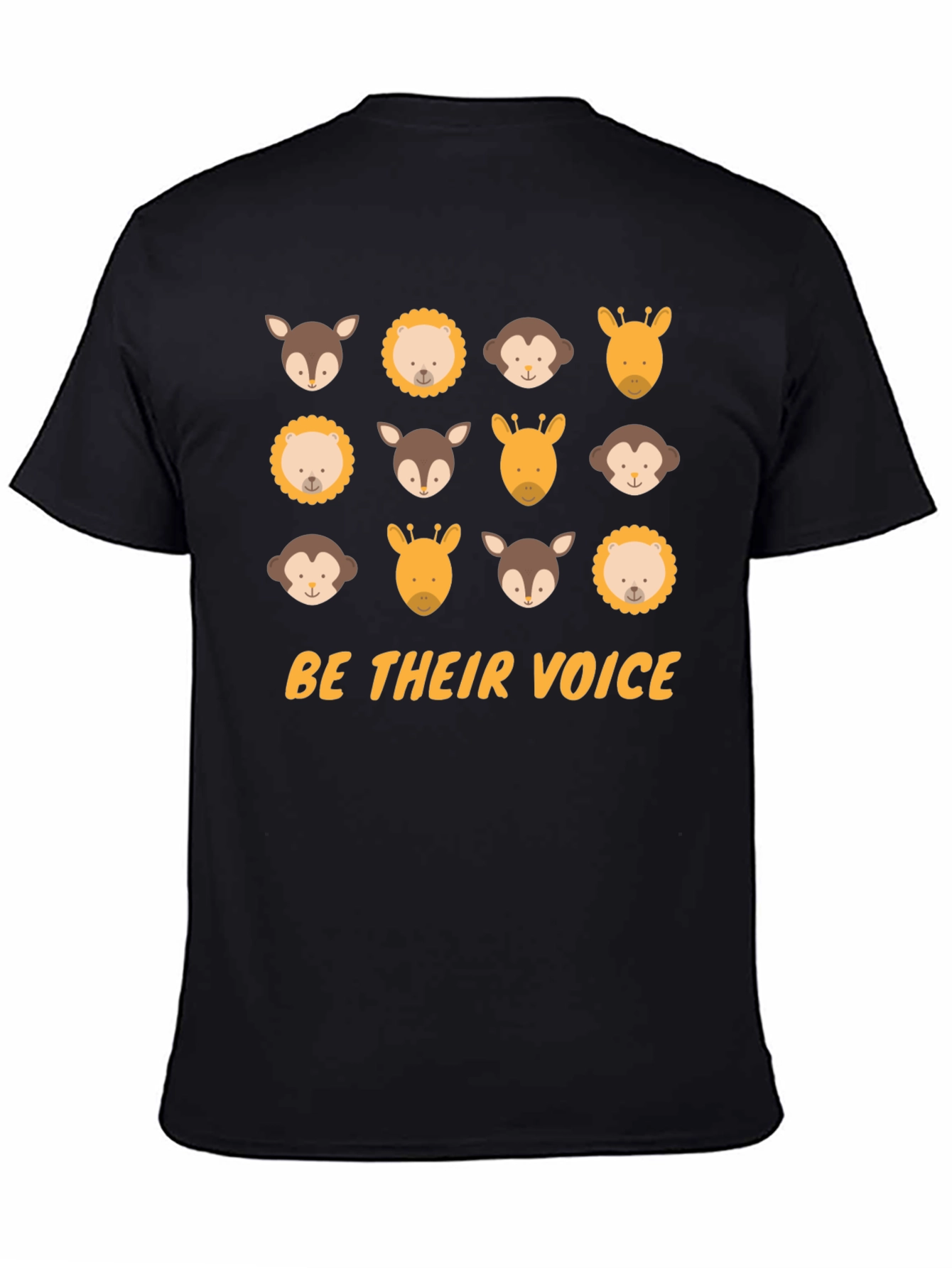 Be Their Voice Graphic Tee Animal Print Black T-Shirt