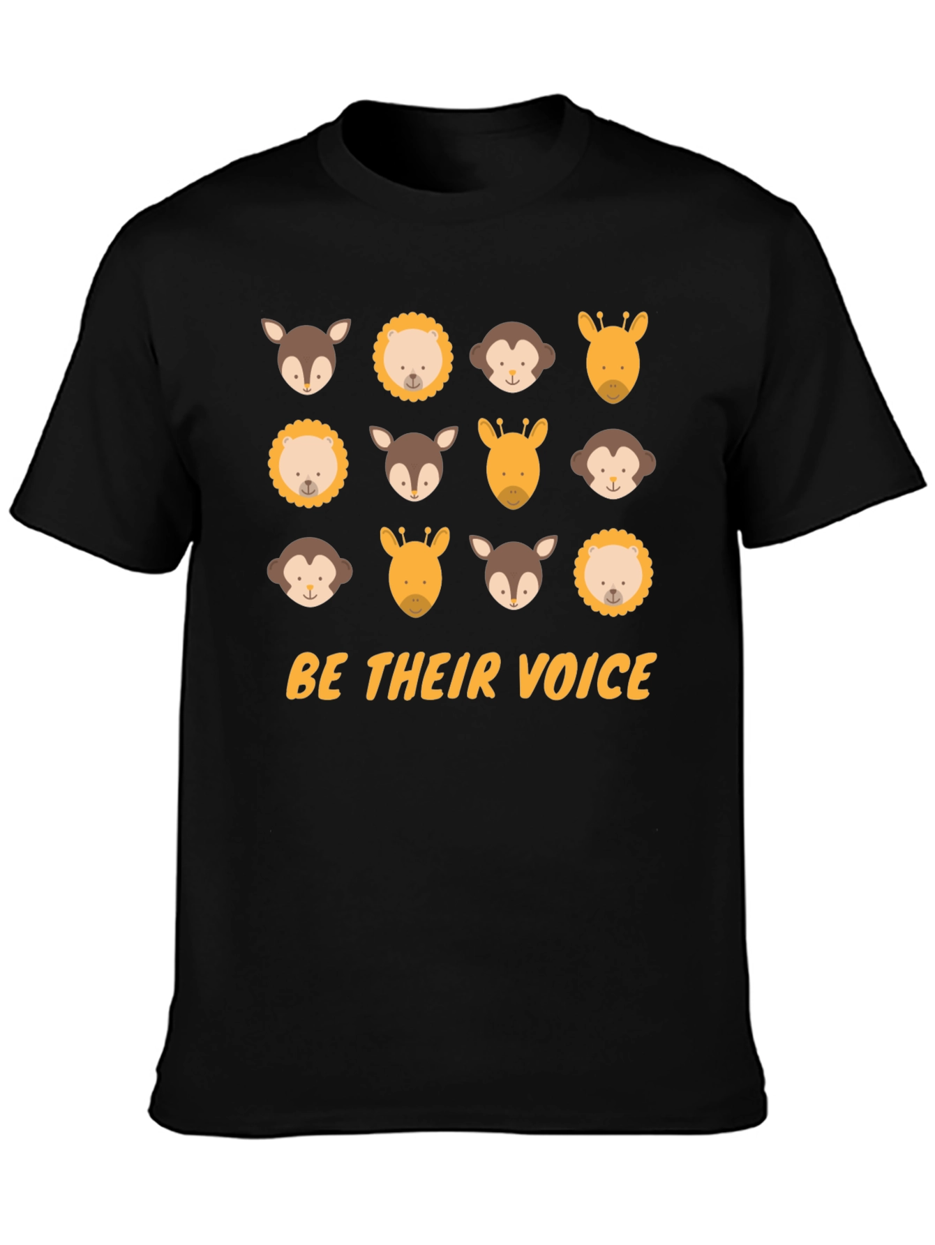 Be Their Voice Graphic Tee Animal Print Black T-Shirt