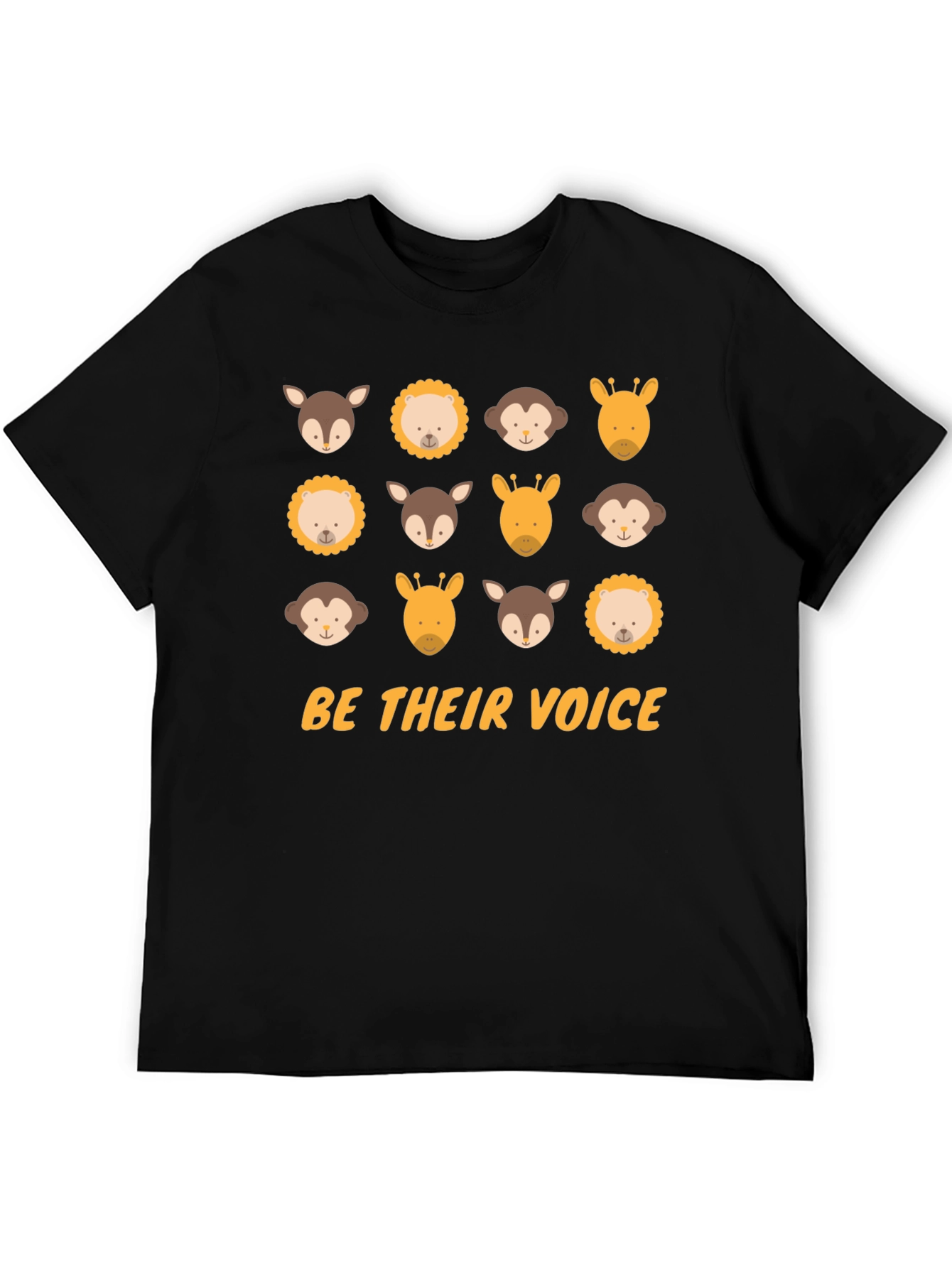 Be Their Voice Graphic Tee Animal Print Black T-Shirt