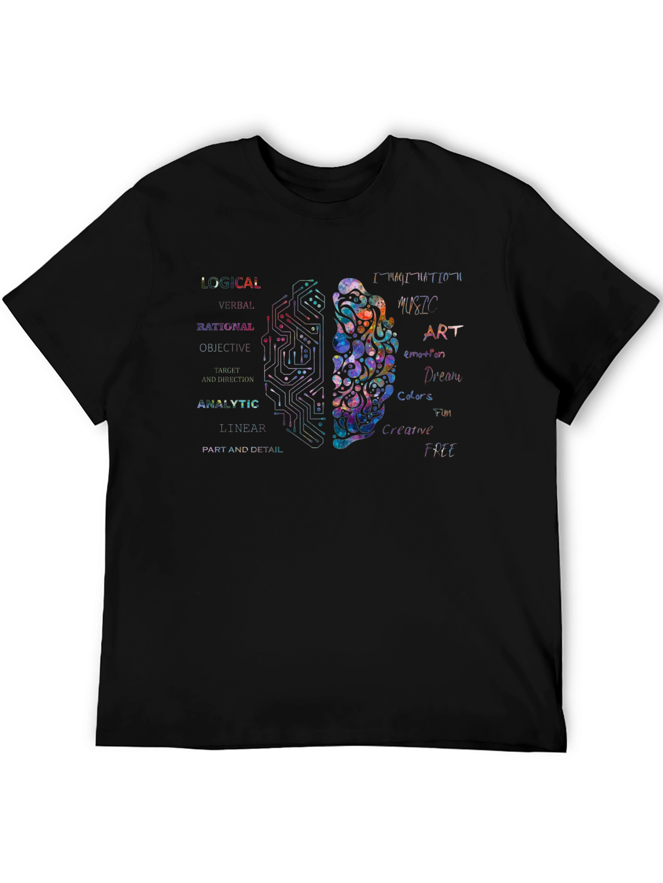 Dual Brain Thinking T-Shirt - Logical & Creative Mind