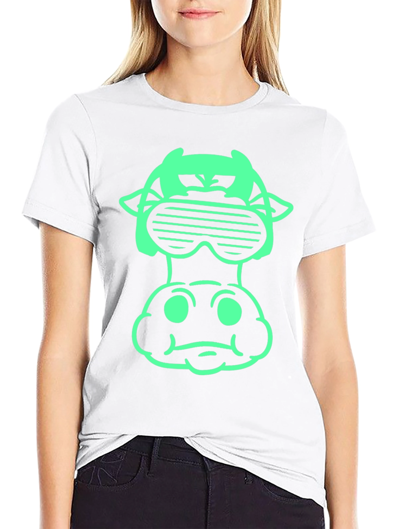 Cool Cow Graphic Tee - Black Cotton Shirt