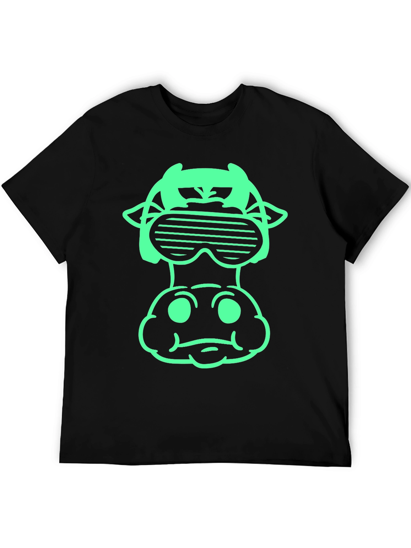 Cool Cow Graphic Tee - Black Cotton Shirt