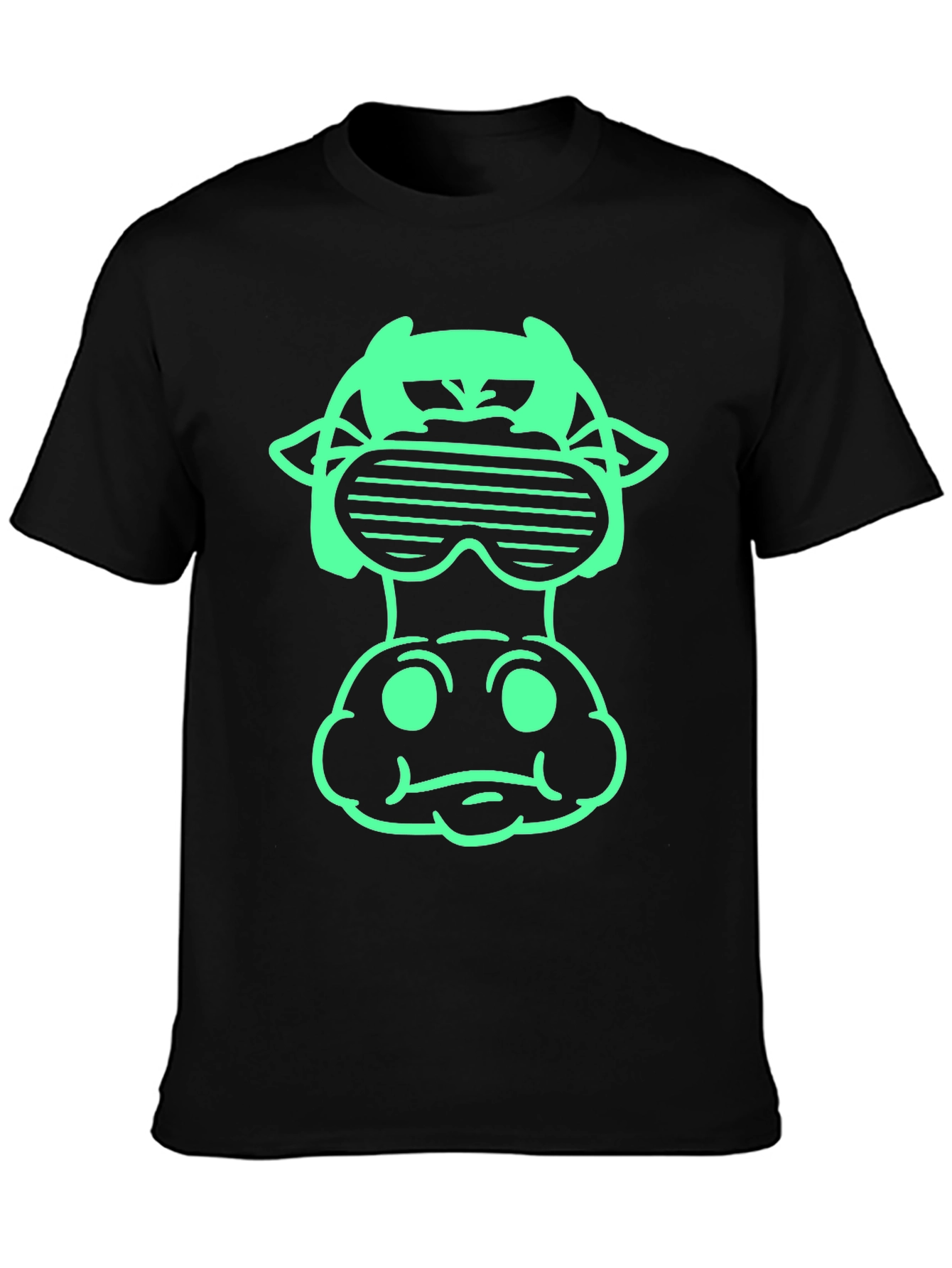 Cool Cow Graphic Tee - Black Cotton Shirt