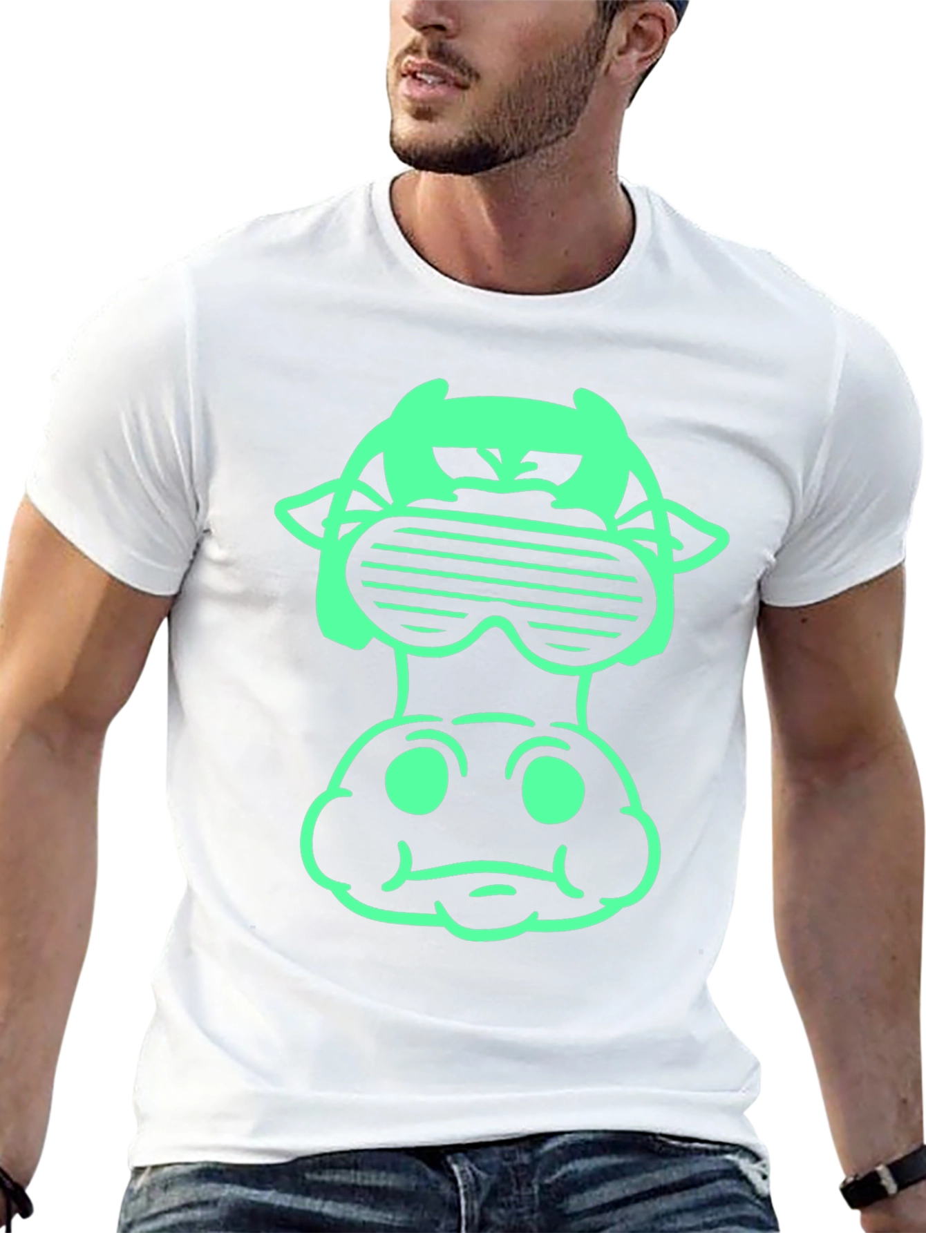 Cool Cow Graphic Tee - Black Cotton Shirt