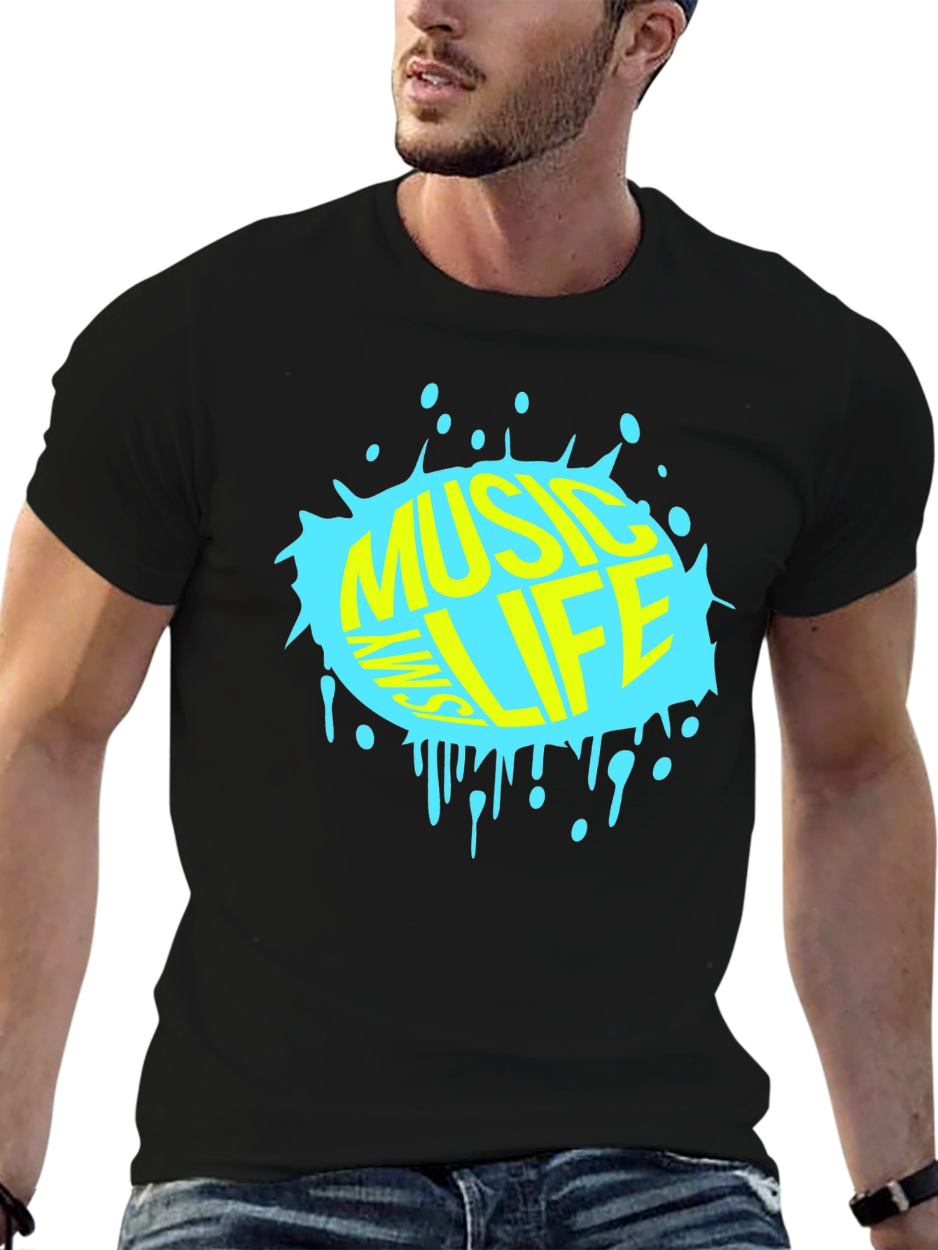 Music is My Life T-Shirt - Black Graphic Tee