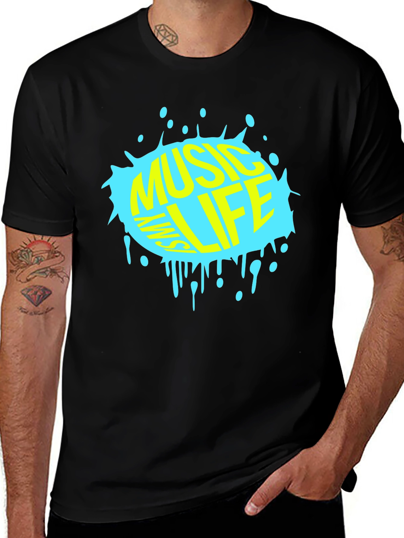 Music is My Life T-Shirt - Black Graphic Tee