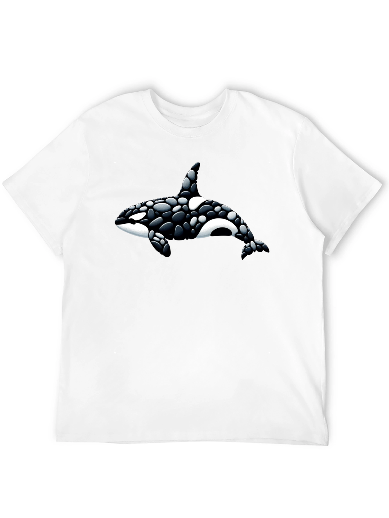 Orca Whale Graphic Tee - Black Cotton T-Shirt