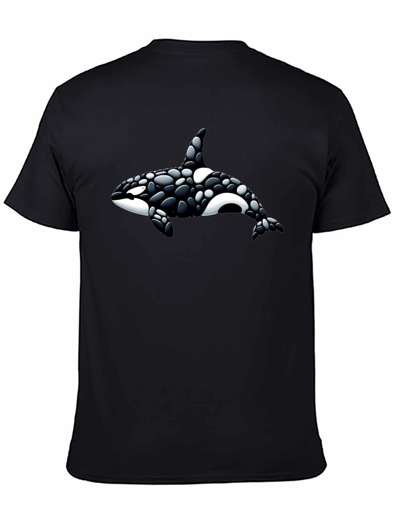 Orca Whale Graphic Tee - Black Cotton T-Shirt