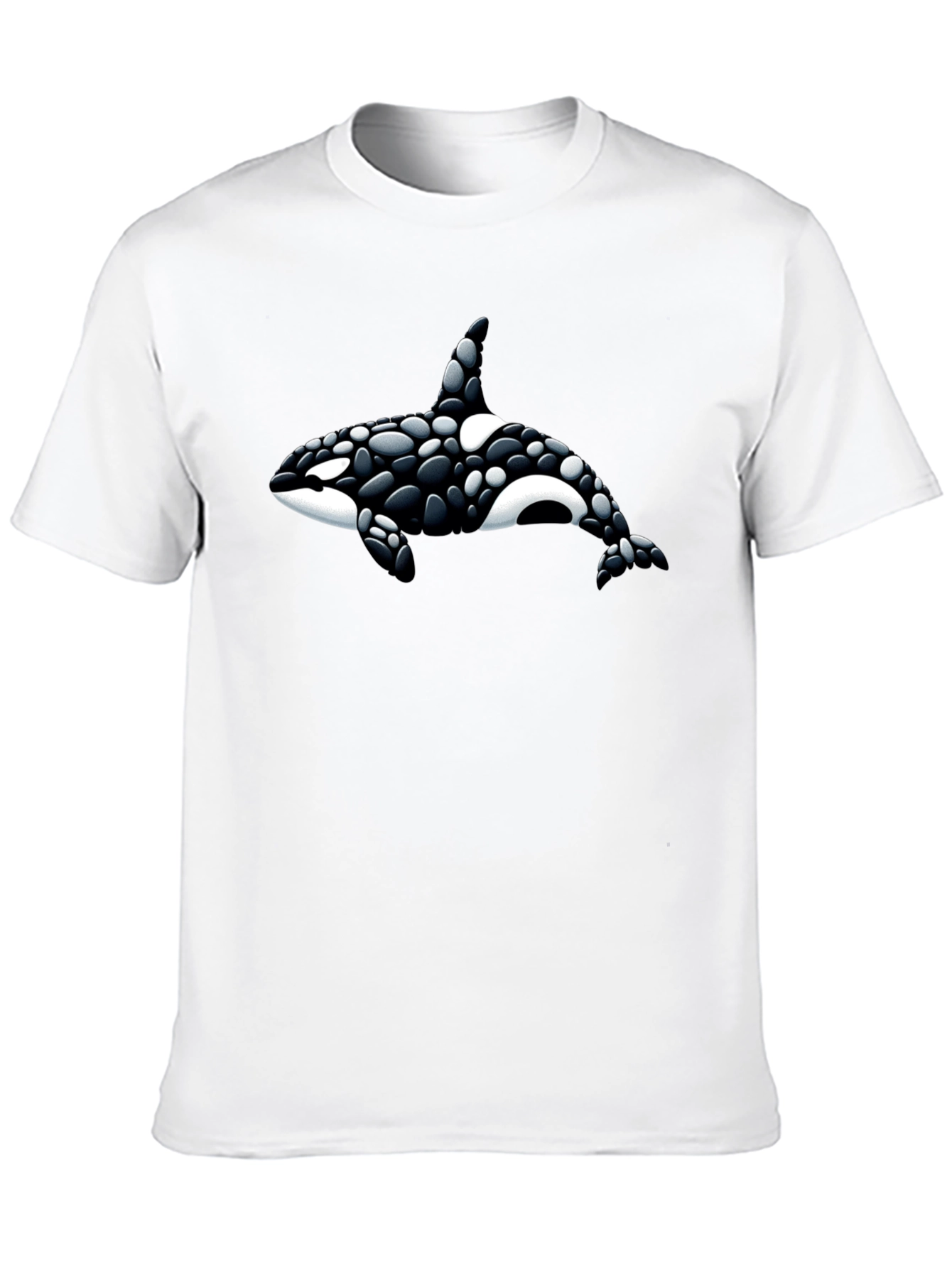 Orca Whale Graphic Tee - Black Cotton T-Shirt