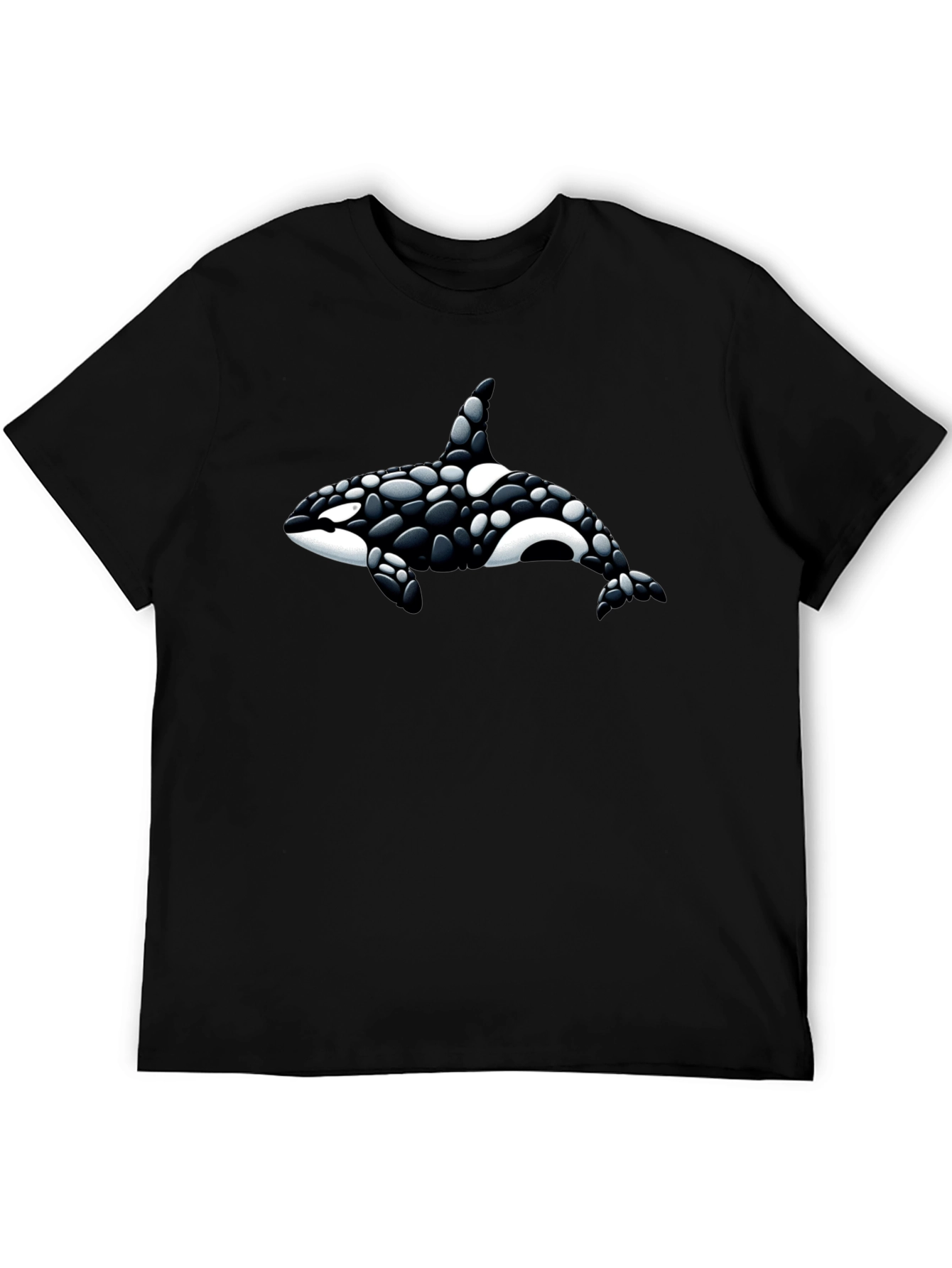 Orca Whale Graphic Tee - Black Cotton T-Shirt